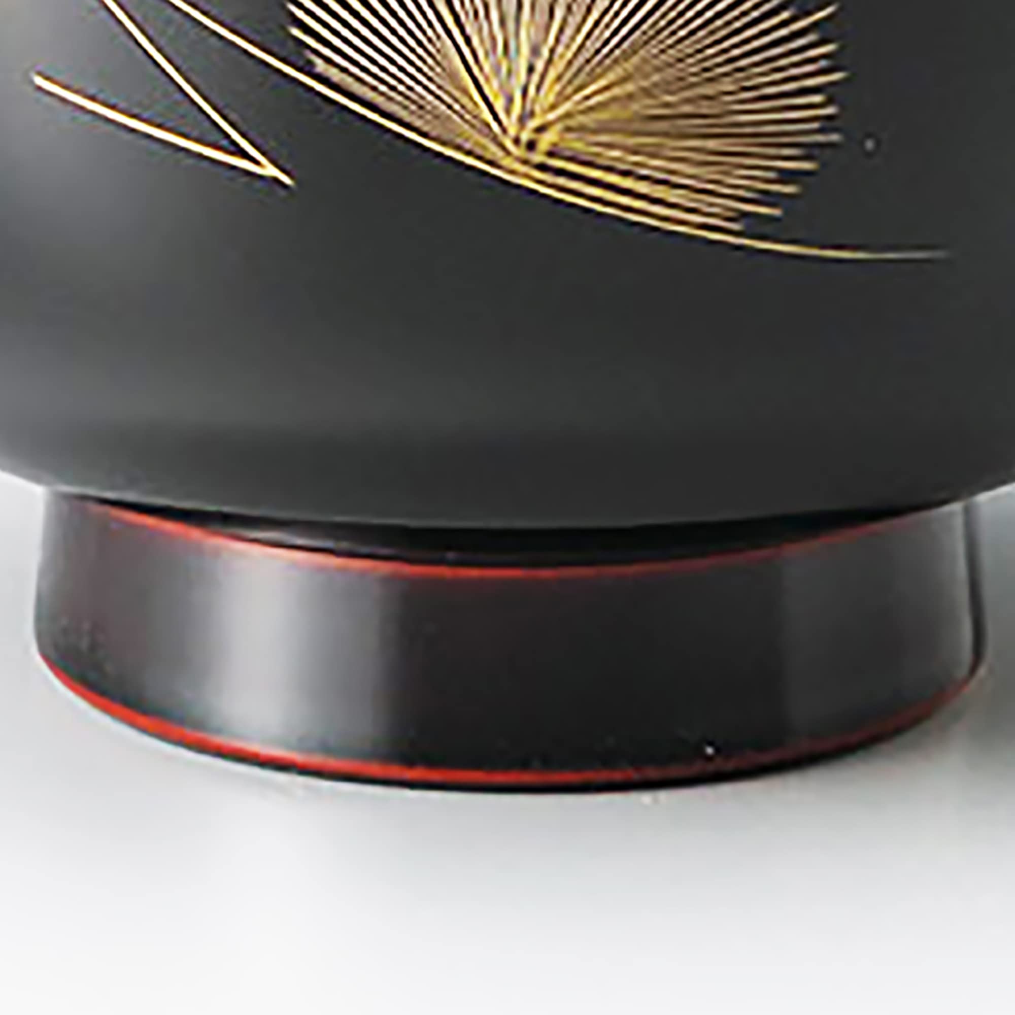 Premium Echizen Coating 904103 Matsuba Sinkin Feather Soup Bowls - Set of 2 (Vermilion & Black) - Handcrafted Japanese Ceramic Rice/Noodle Bowls for Home Dining & Gifts