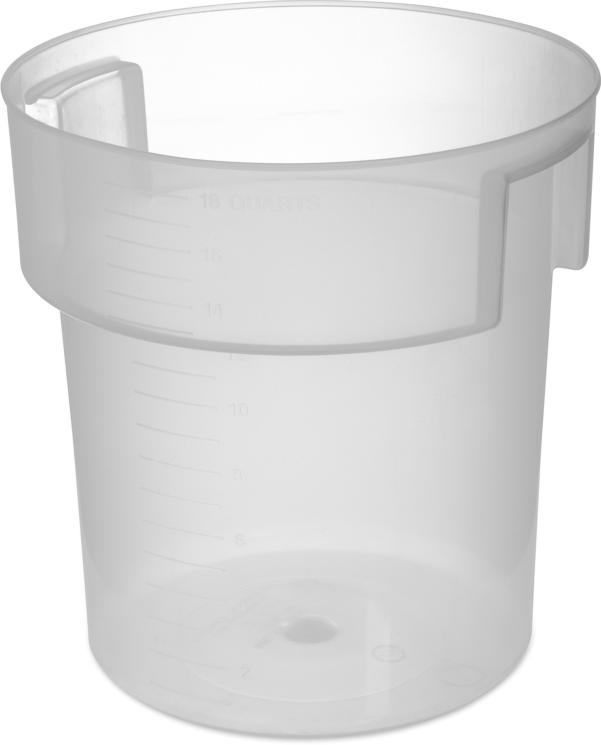 Carlisle 18-Quart Clear Round Stackable Food Storage Container - Bain Marie Pan for Kitchens, Restaurants & Catering | Durable Plastic Food Prep & Serving Solution for Buffets, Delis & Commercial Use