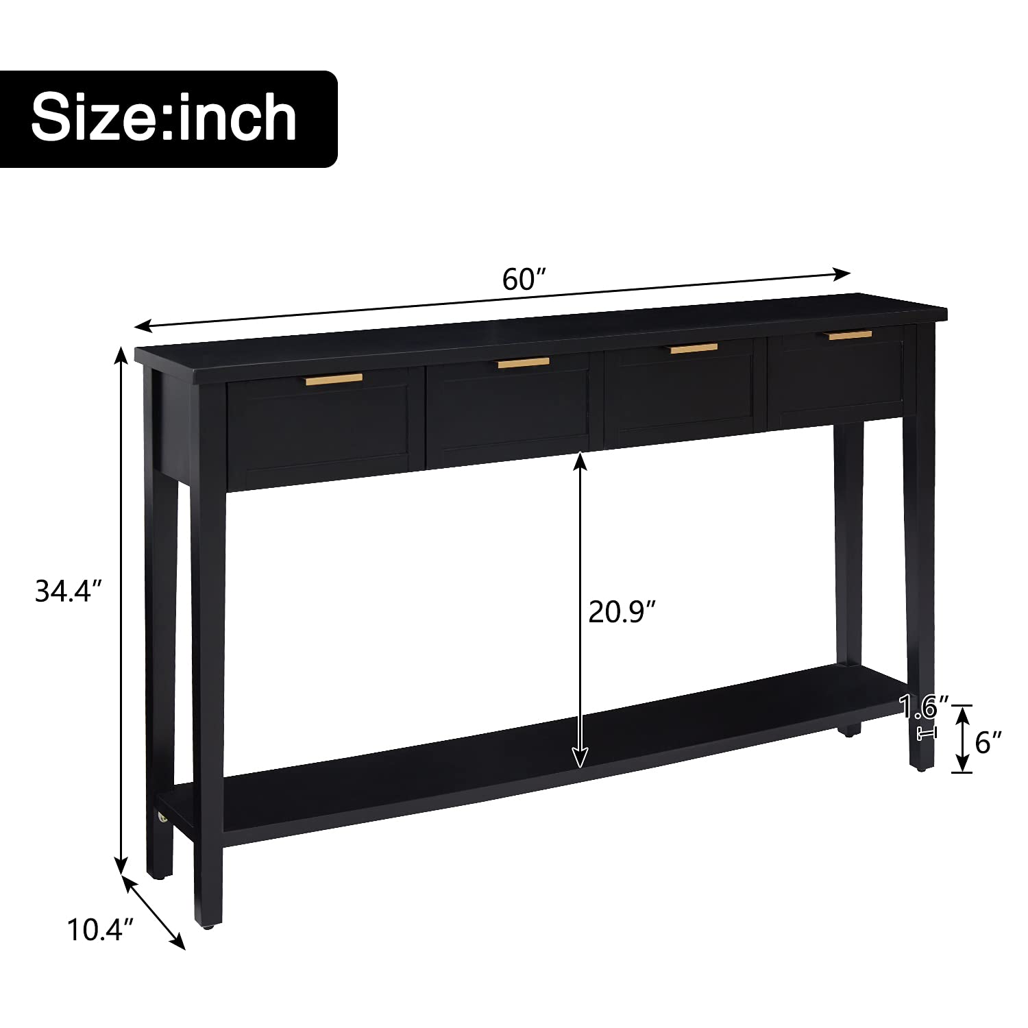 Kinlife Modern Entryway Console Table - 63