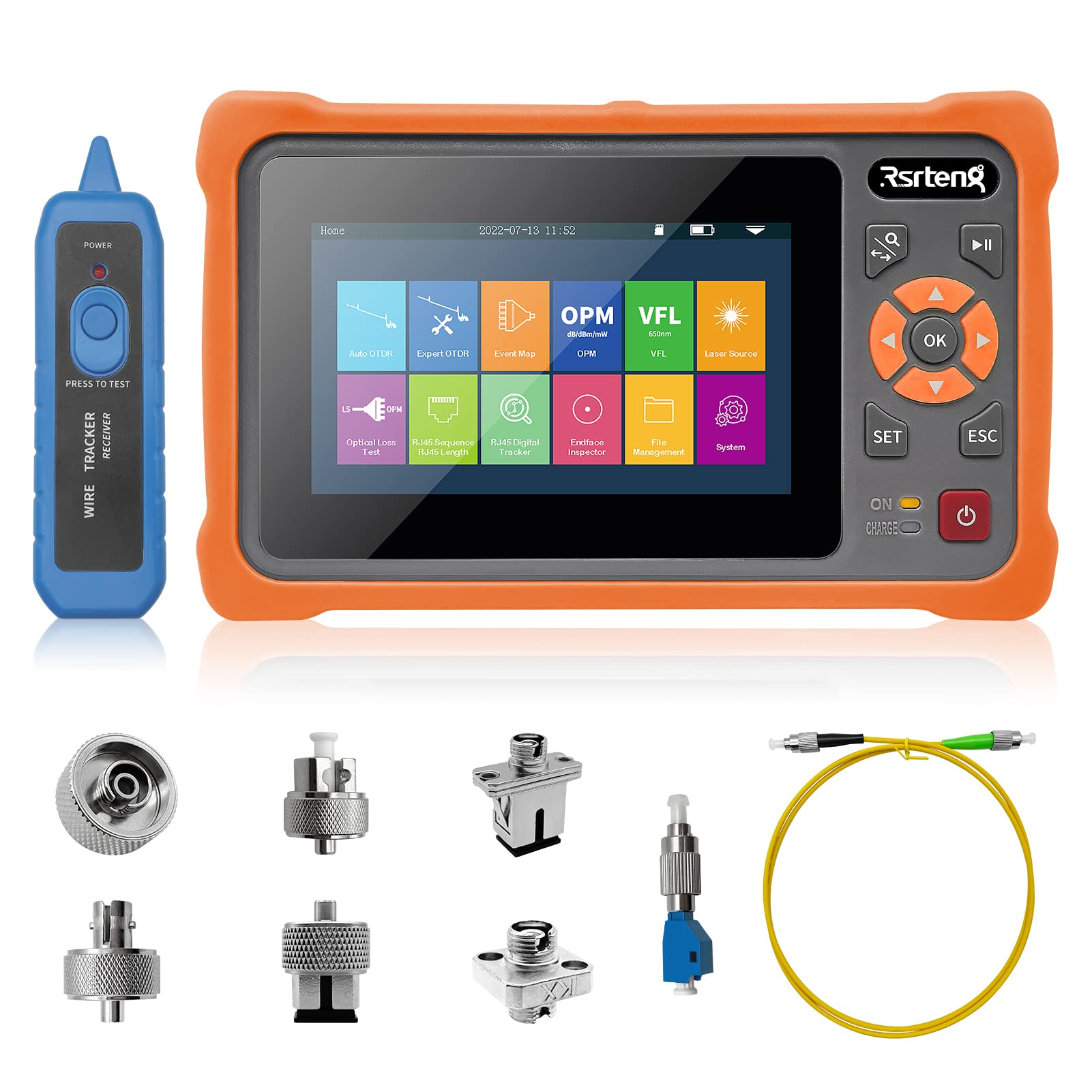 Rsrteng OTDR Fiber Optic Tester 1310/1550nm 26/24dB with 4.3