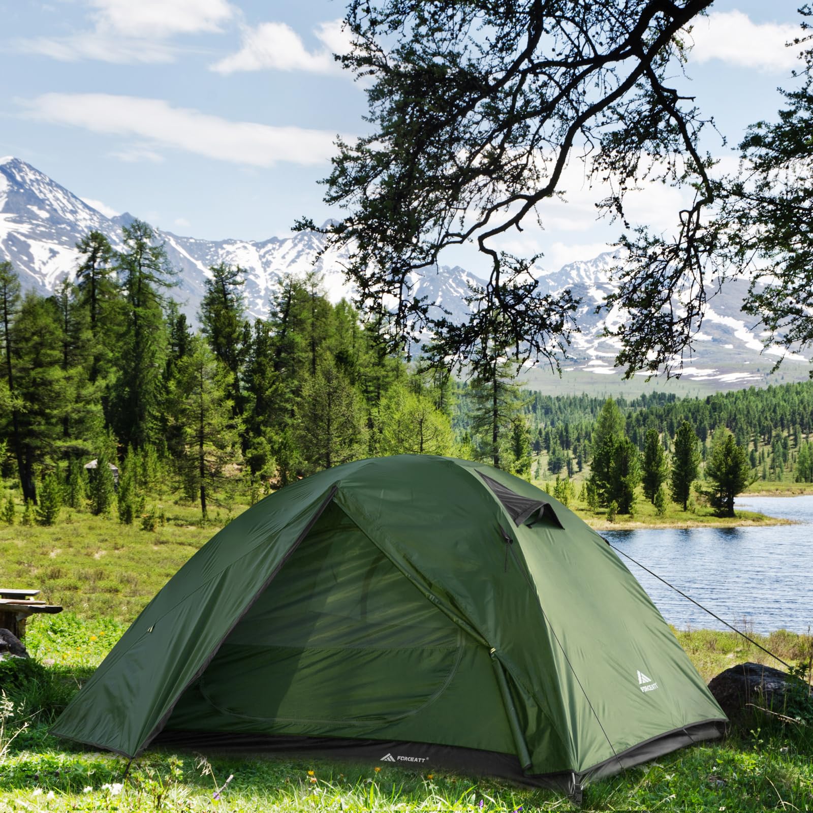 Forceatt 2/3/4 Person Lightweight Backpacking Tent - Waterproof & Windproof Camping Tent for Outdoor Adventures, Hiking, Mountaineering - Perfect for Family Camping Trips and Backpacking Getaways