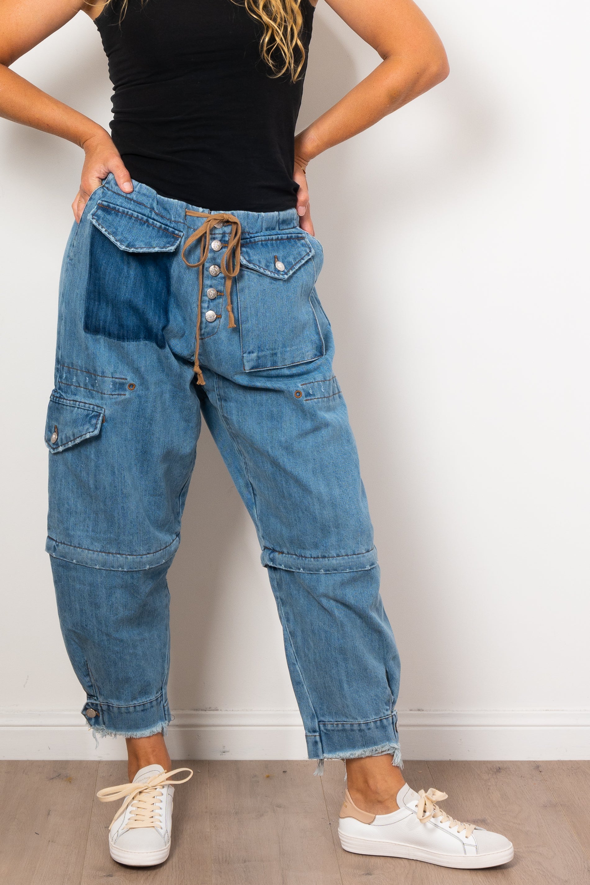 M.A. Dainty Trucker Jean - Women's High Waisted Distressed Denim Jeans for Casual Wear & Street Style Outfits