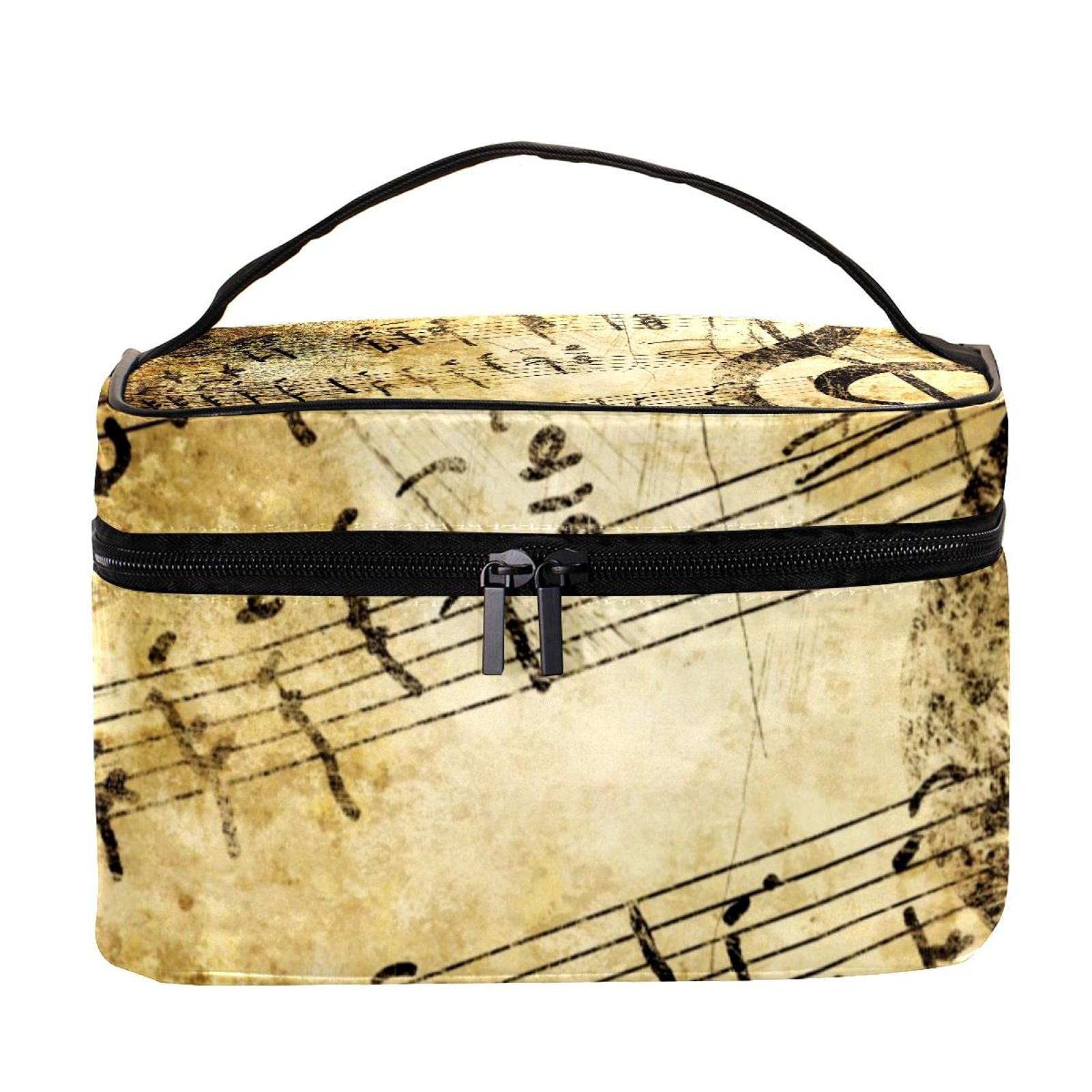 Vintage Music Cosmetic Bag - Large Travel Makeup Organizer for Women | Perfect for Toiletries & Travel Essentials