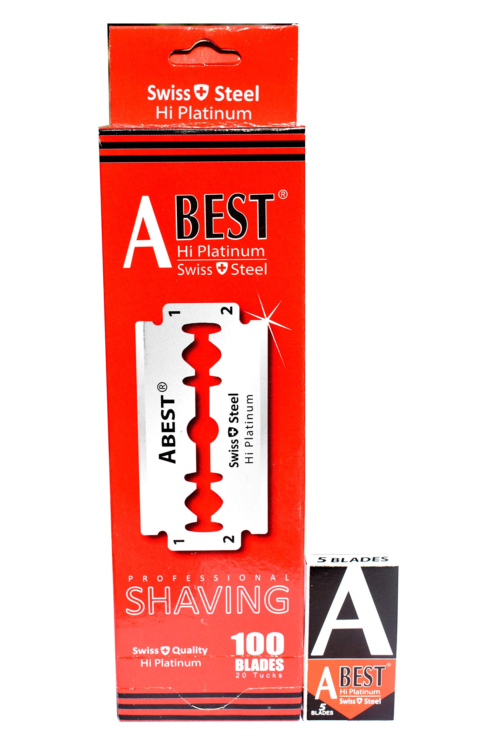 100 ABest Hi Platinum Double Edge Razor Blades for Men - Ultra Sharp Safety Razor Blades for Smooth Shaving, 1 Year Supply - Perfect for Wet Shaving, Travel & Barber Use