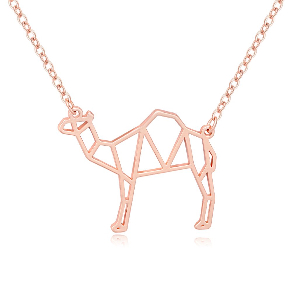 Geometric Origami Camel Pendant Necklace - Desert Animal Jewelry for Women | Unique Handmade Gift for Travel Lovers & Boho Fashion Accessory | Perfect for Festival, Vacation & Everyday Wear