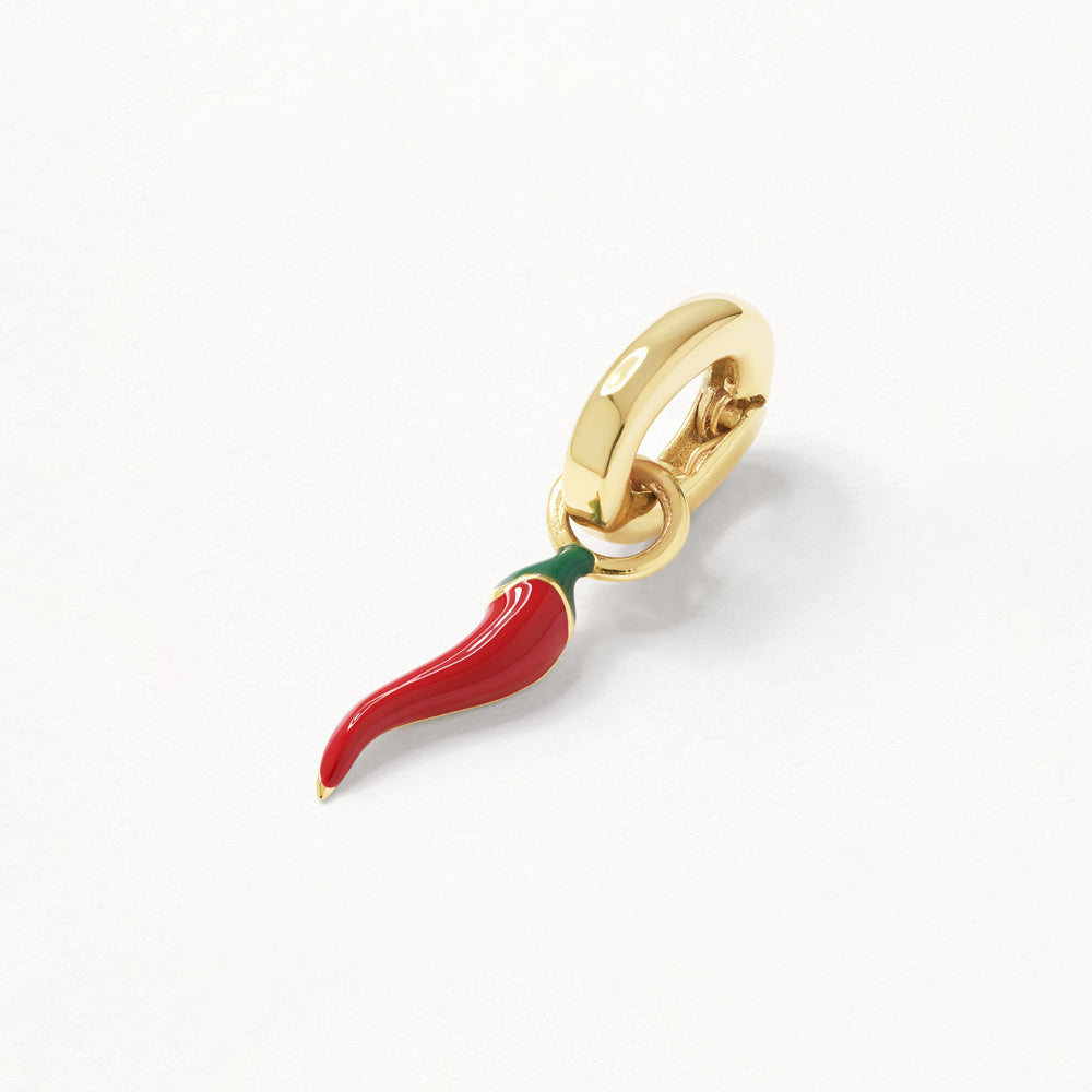 Gold Chilli Charm Pendant - Unique Spicy Jewelry for Women, Fashion Necklace Gift for Her - Perfect for Parties, Date Nights & Adding Flair to Any Outfit