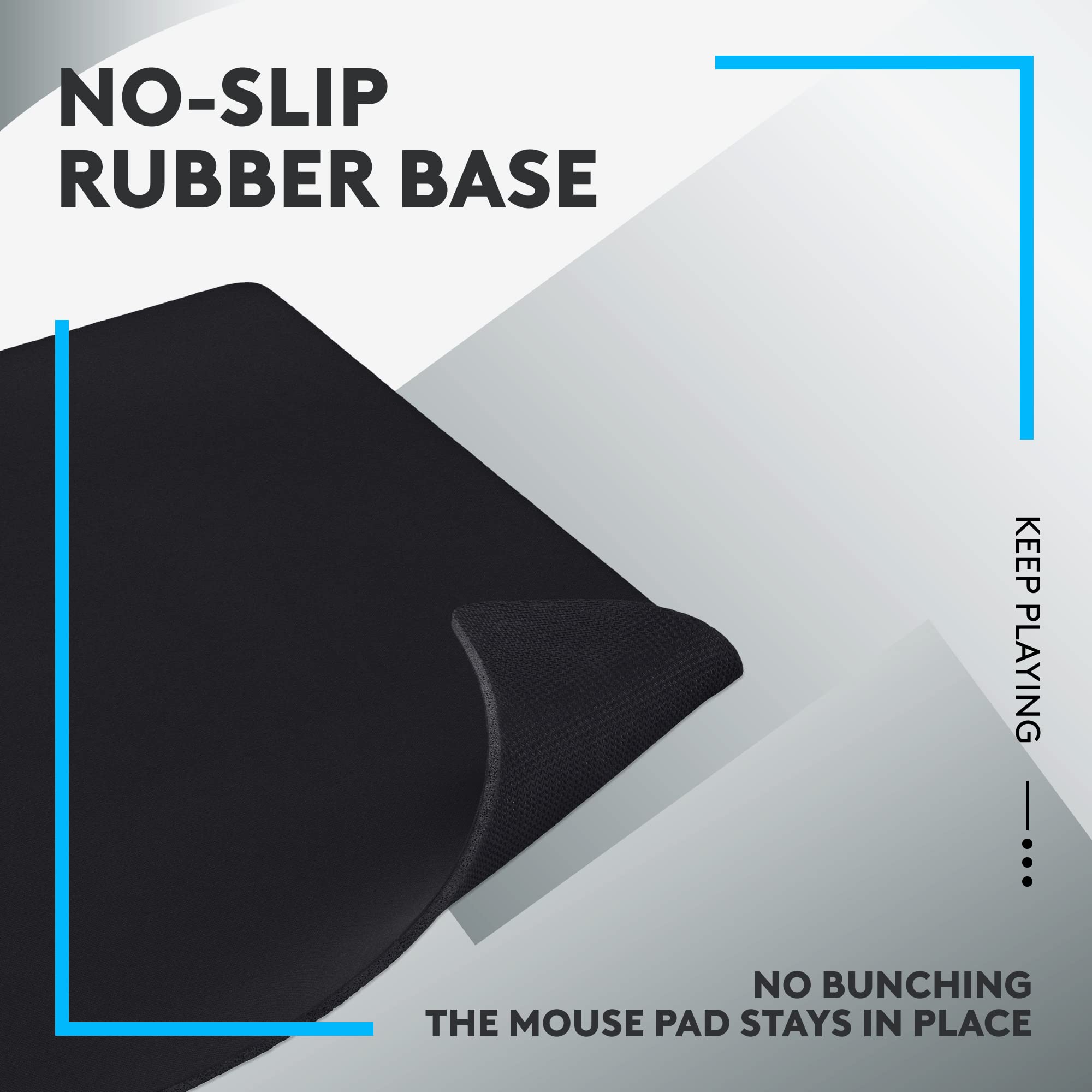 Logitech G640 Large Cloth Gaming Mouse Pad - Optimized for Gaming Sensors, Smooth Control with Moderate Friction, Non-Slip Rubber Base - Black | Perfect for PC, Laptop & Esports Gaming Setup