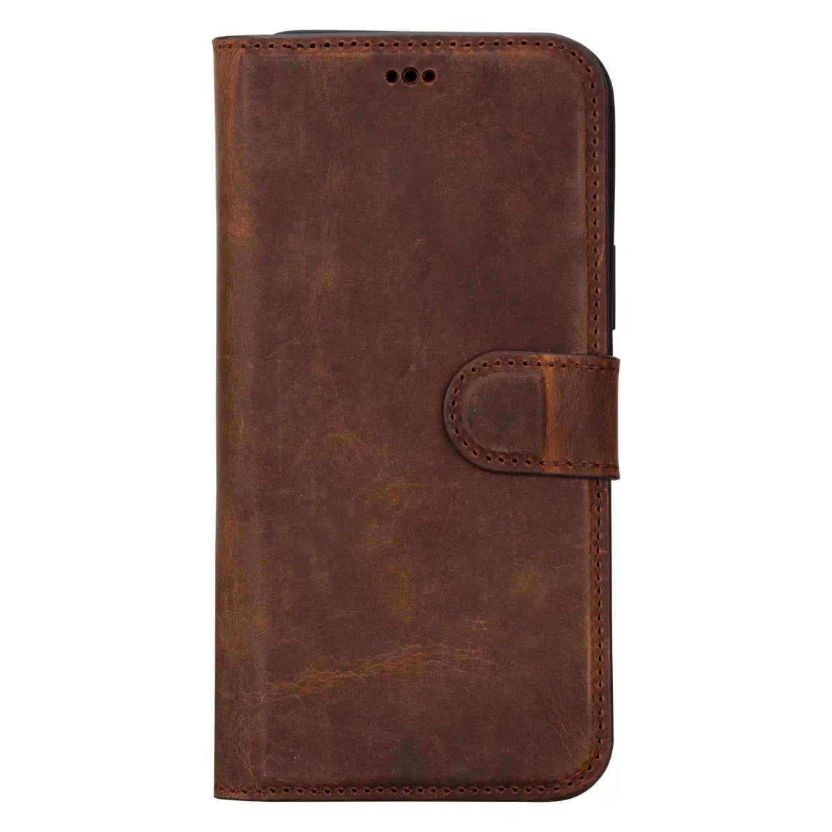 Vintage Brown Leather Wallet Case for iPhone 15 Plus - Slim Protective Phone Cover with Card Slots | Perfect for Everyday Use, Travel & Business (iPhone 15 Plus)
