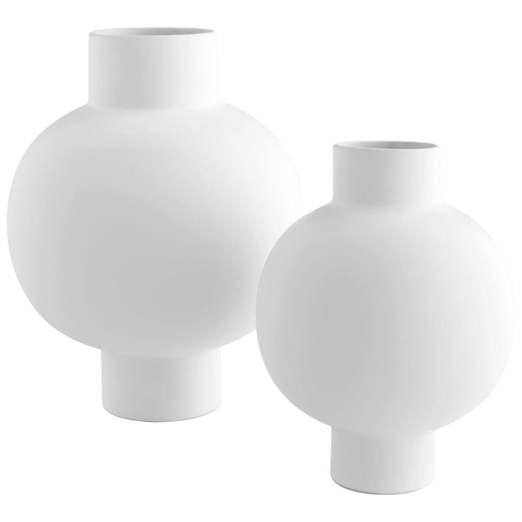Cyan Design 10917 Libra Vase - Elegant White Medium Ceramic Vase for Home Decor, Wedding Centerpieces & Floral Arrangements