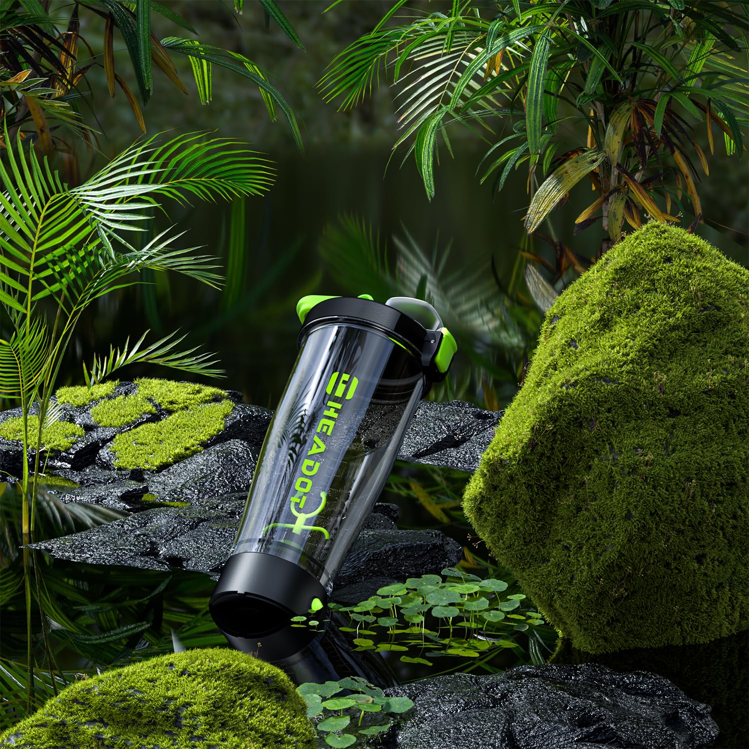 HeaDot Electric Protein Shaker Bottle 24oz - Rechargeable USB-C Blender Cup for Protein Powder & Supplements - BPA-Free Tritan Material - Perfect for Gym, Workout & Post-Training Recovery (Green)