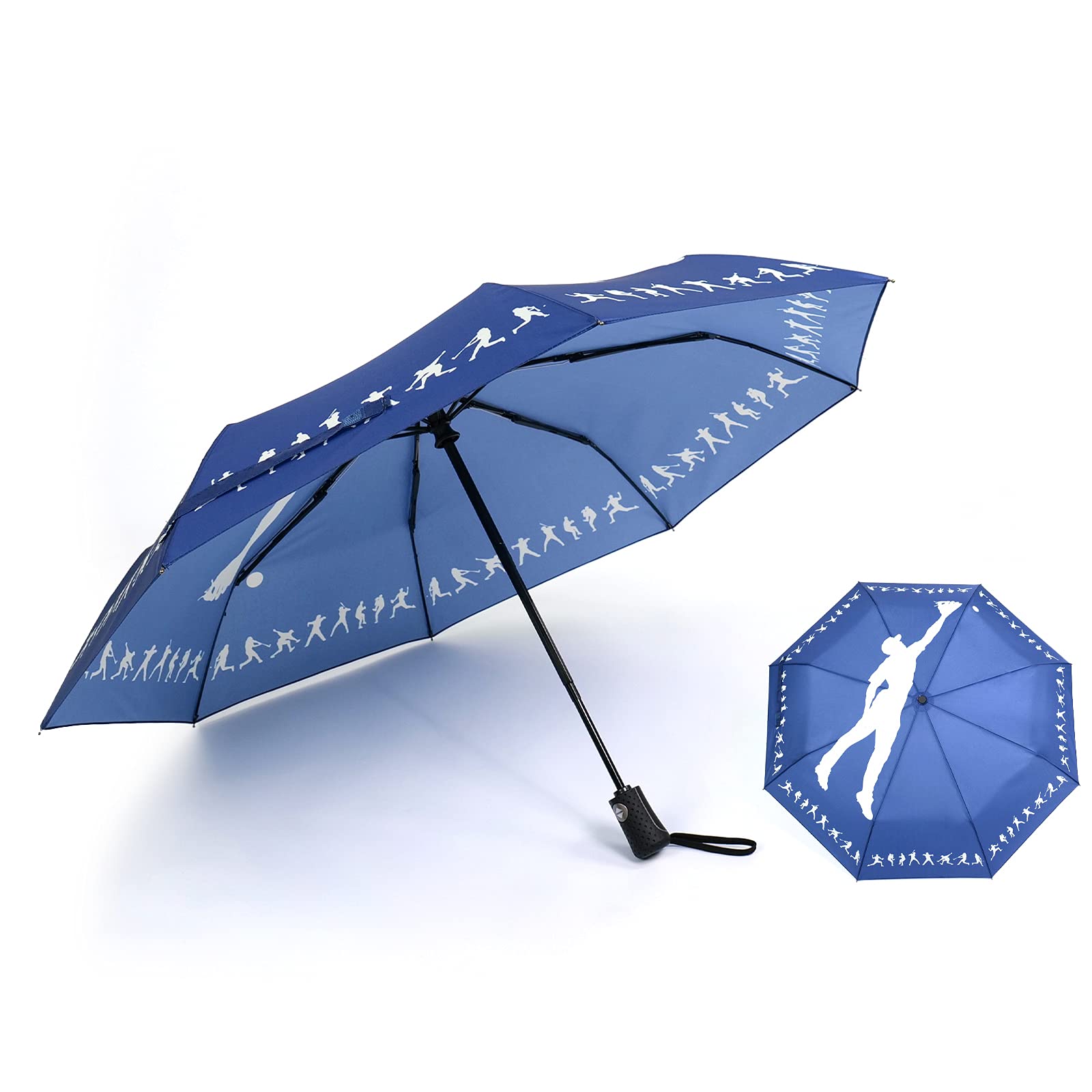 LFLFWY Windproof Automatic Open Close Folding Umbrella - Compact Lightweight Travel Umbrella with Basketball Design for Men Women - Perfect for Outdoor Activities, Commuting, Sports Events and Gifts