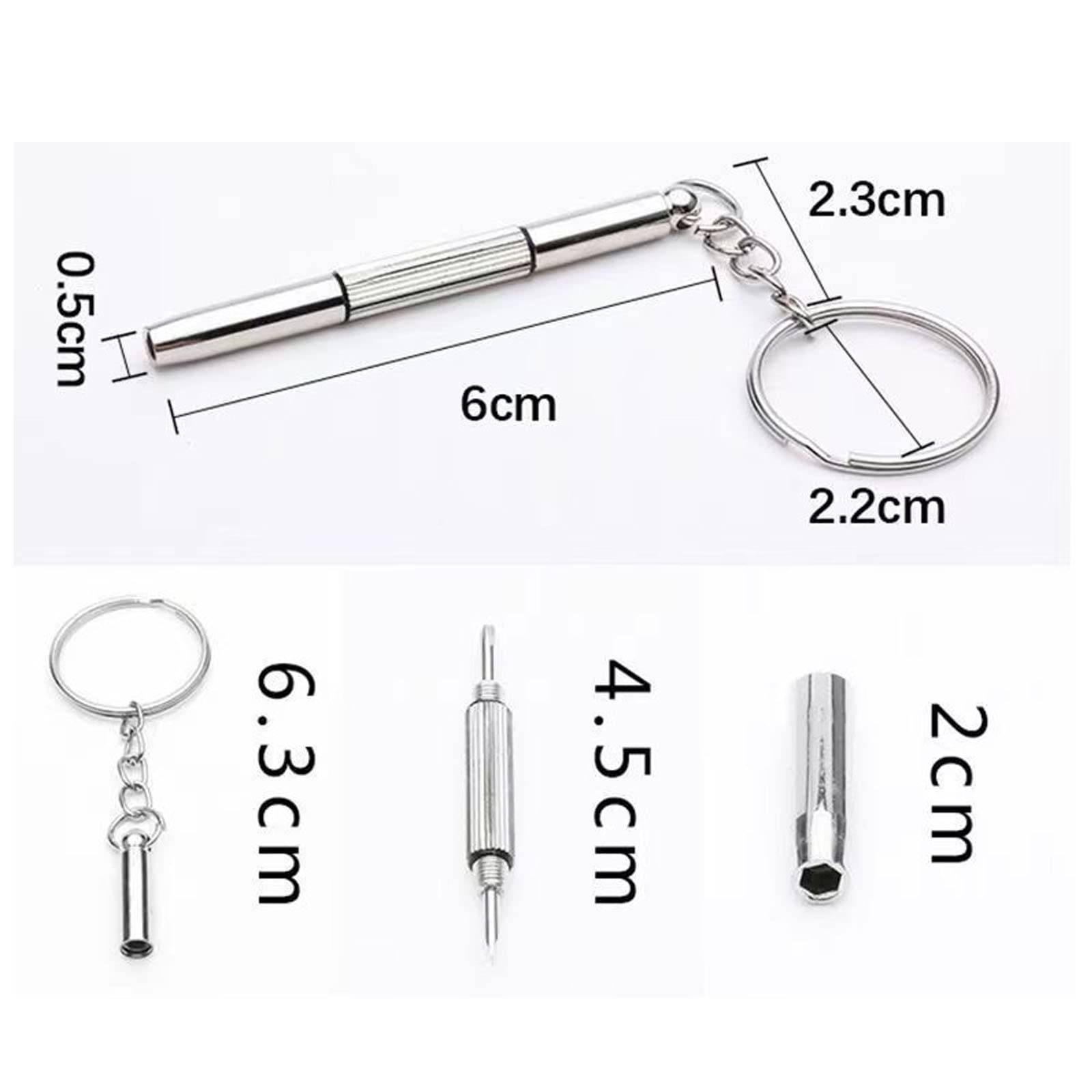 Premium S2 Steel Eyeglass Repair Screwdriver - Multi-Functional Keychain Tool for Glasses, Sunglasses & Electronics - Perfect for Travel, Home & Office Use