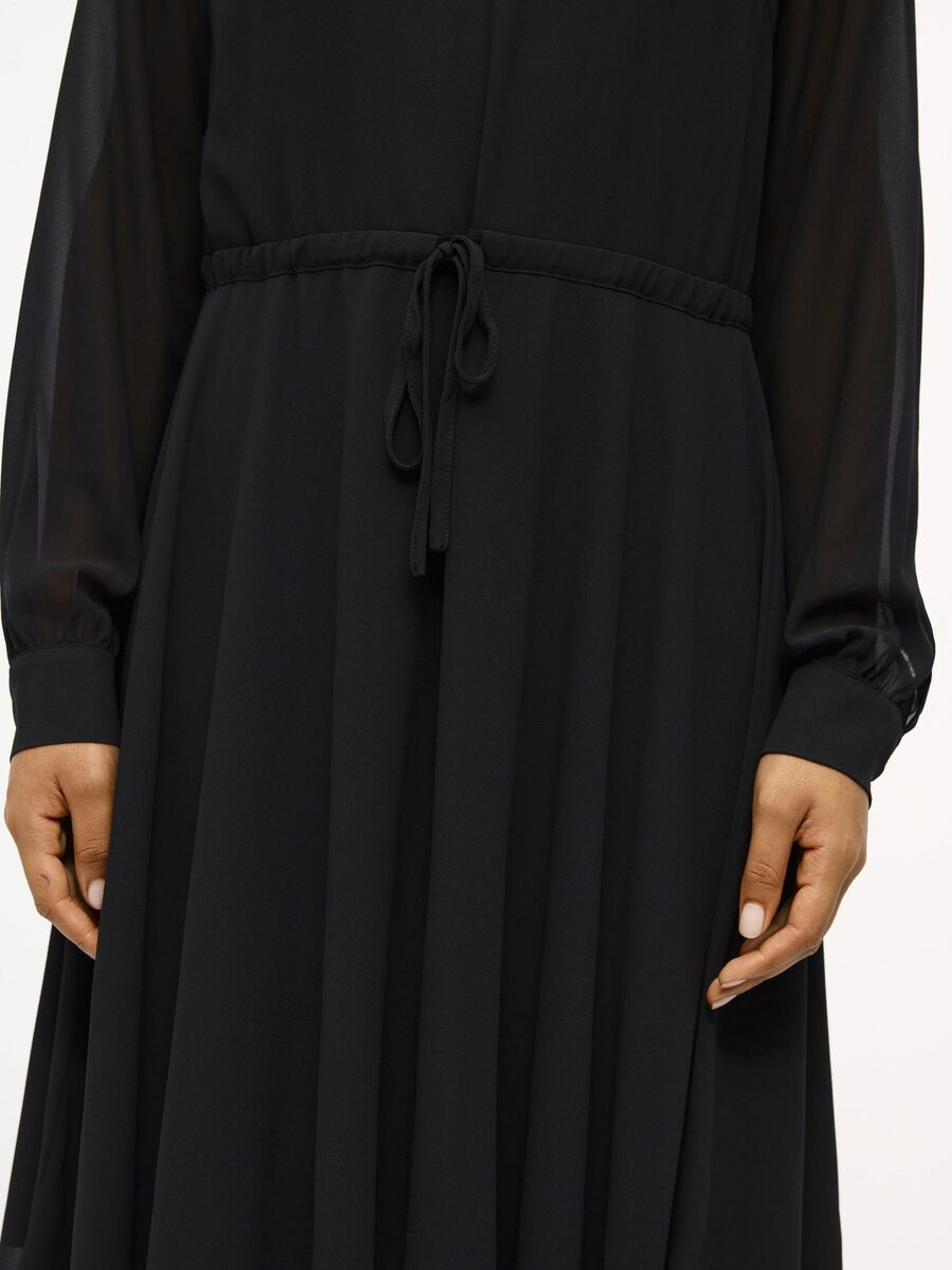 Jamila Long Sleeve Black Dress for Women - Elegant & Comfortable L/S Dress for Casual Wear, Office, and Special Occasions
