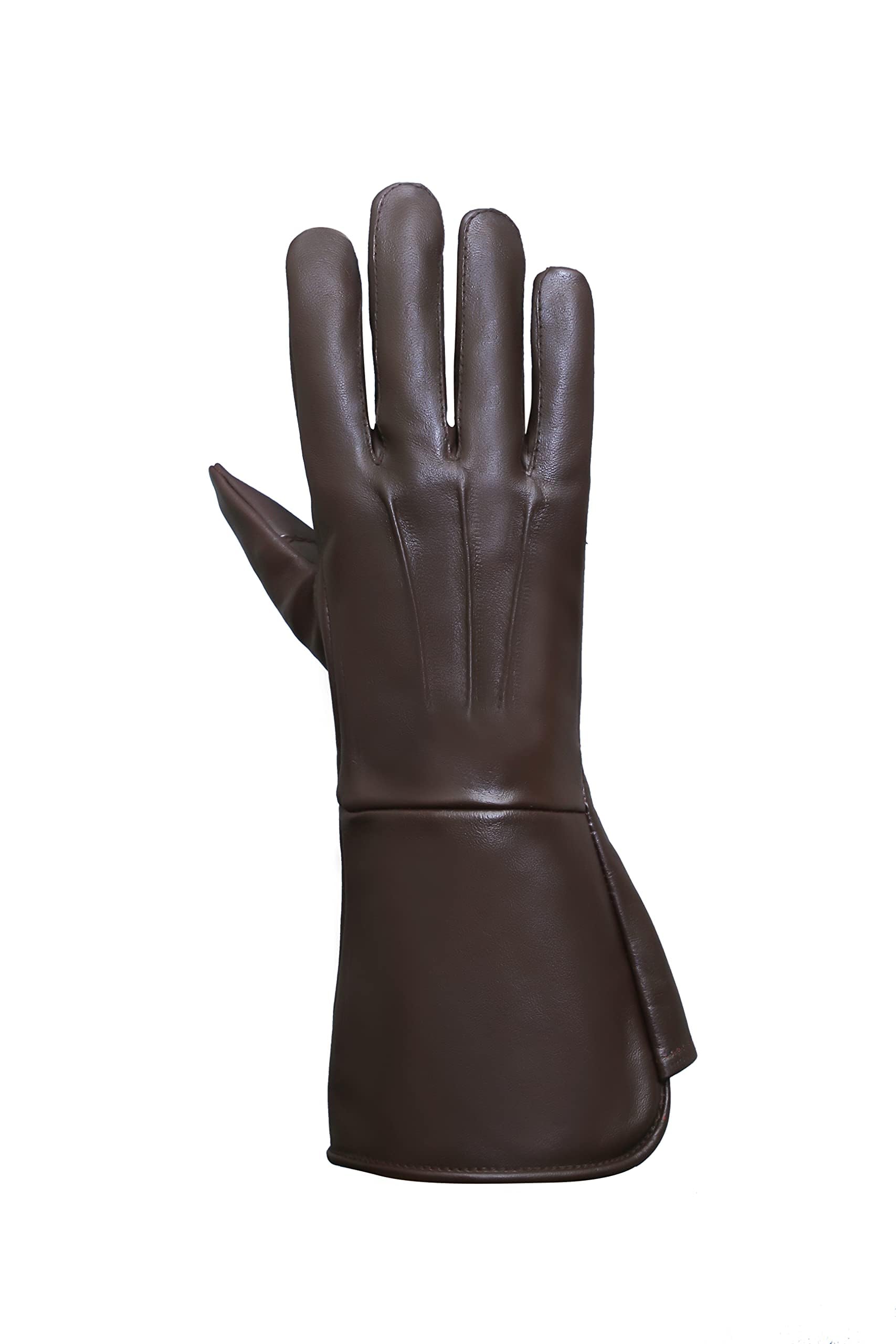 Glamtron Medieval Renaissance Gloves - Pure Lambskin Leather Cosplay Gauntlet Gloves with Long Arm Cuffs for LARP, Renaissance Fairs & Historical Reenactments