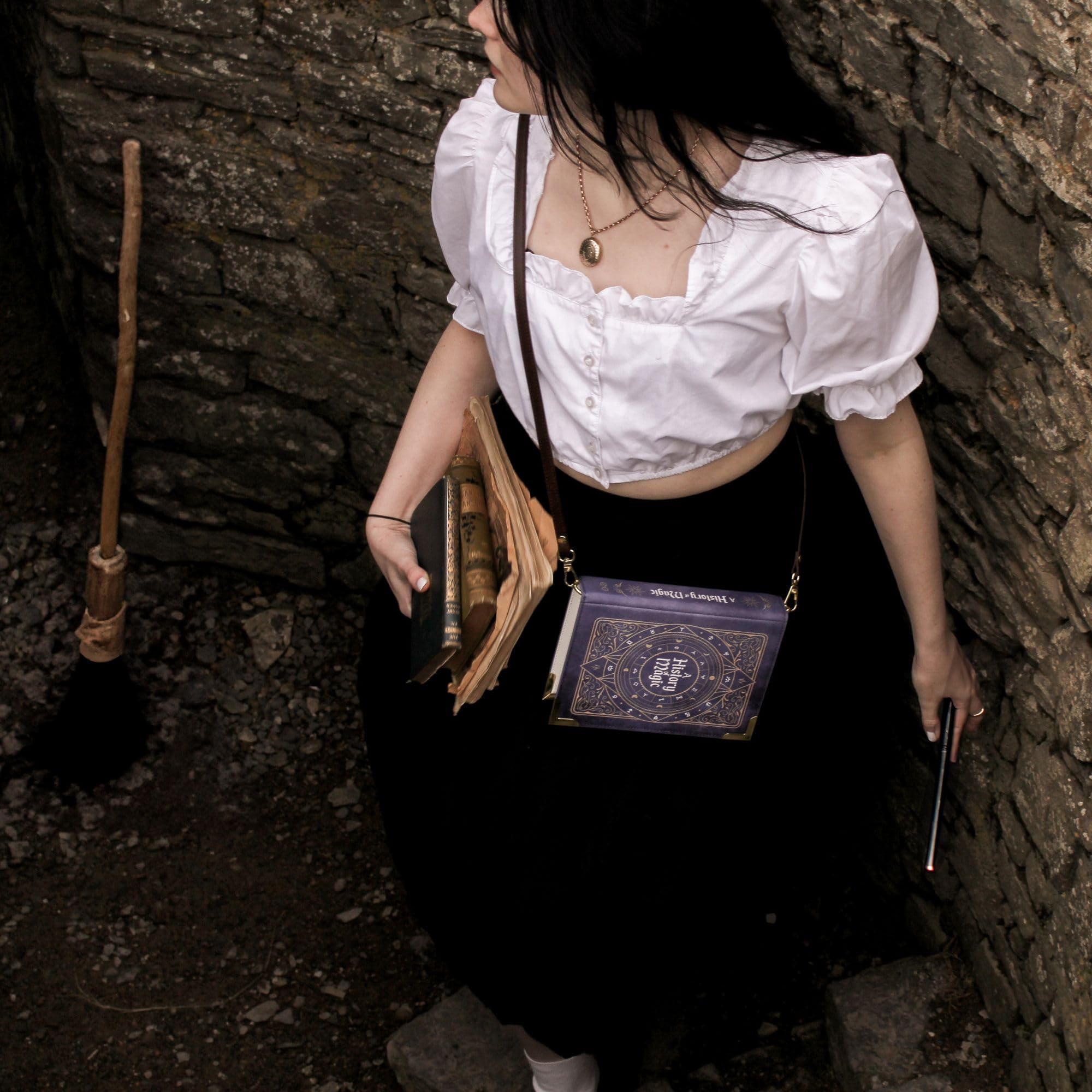 Enchanted Vintage Book Crossbody Bag - Harry Potter Inspired Magic Themed Handbag for Women & Teens | Perfect for Cosplay, Halloween, and Fantasy Events
