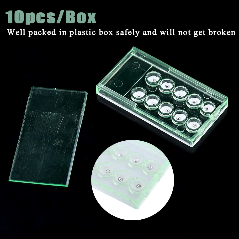 2mm DIY Acrylic Tooth Crystal Jewelry Kit - 10pcs White Glittering Tooth Ornaments with Storage Box for Tooth Fairy Gifts, Nail Art Decorations & DIY Craft Projects - Perfect for Halloween Costumes, Party Favors and Scrapbooking