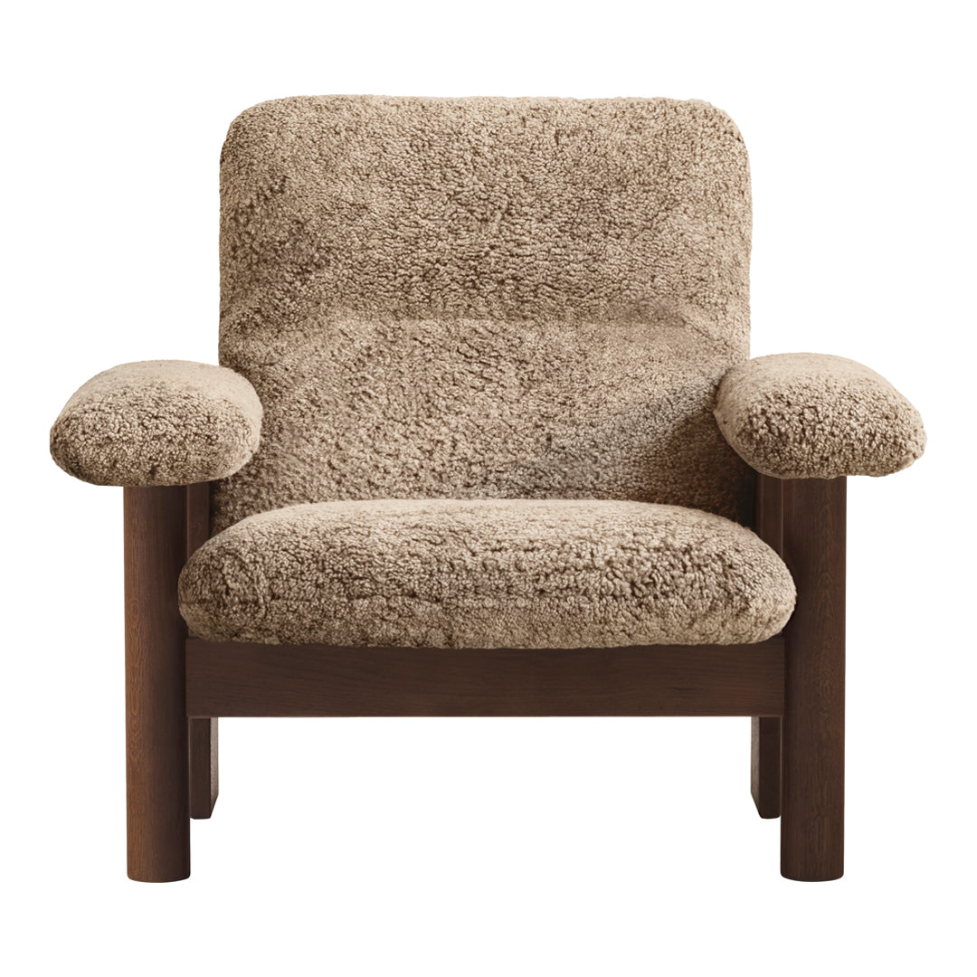 Brasilia Lounge Chair - Mid-Century Modern Accent Chair for Living Room, Bedroom & Office - Comfortable Upholstered Armchair with Wooden Legs