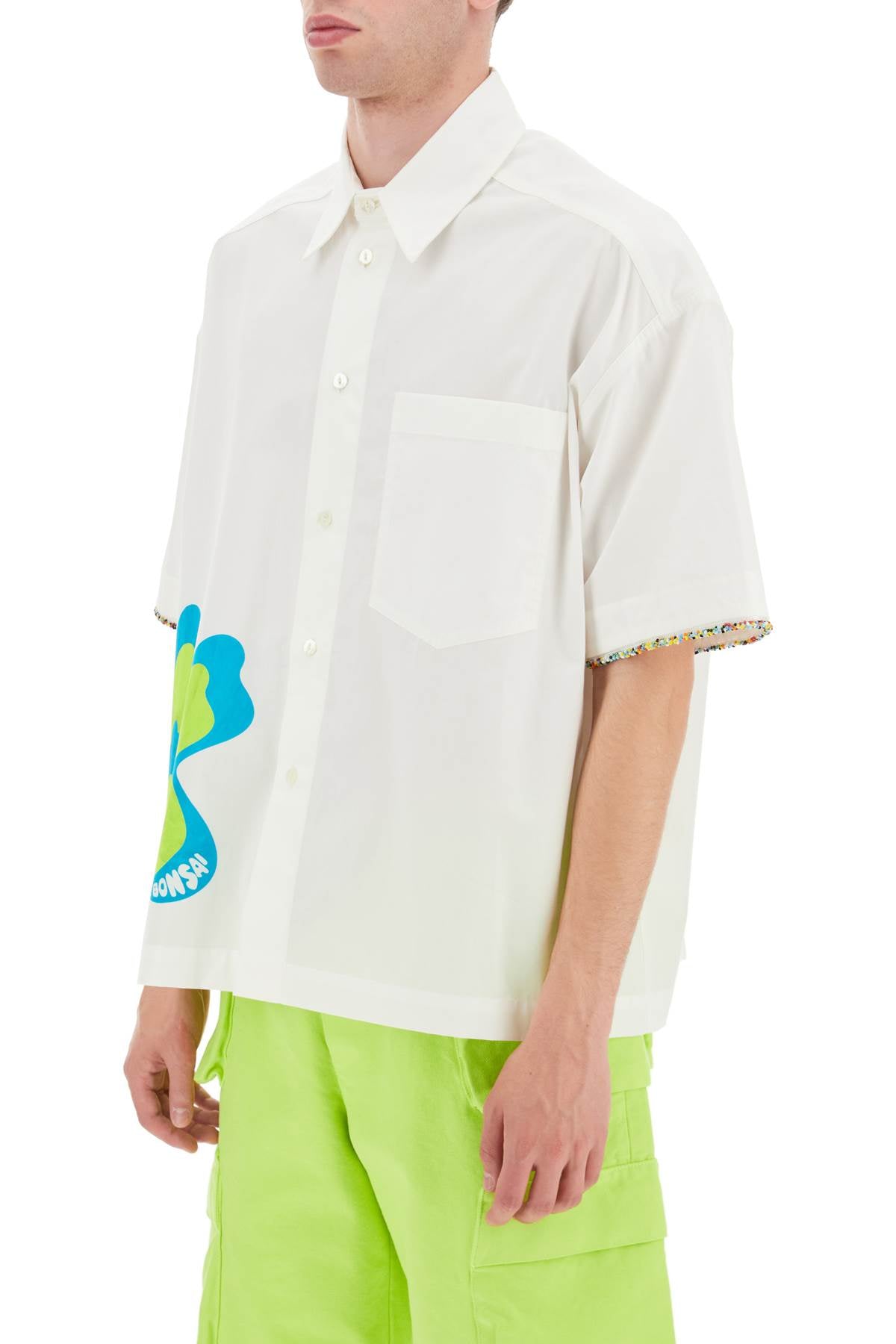 Stylish Bonsai Bloom Short Sleeve Shirt for Men - Casual Summer Fashion Top for Outdoor Activities and Travel
