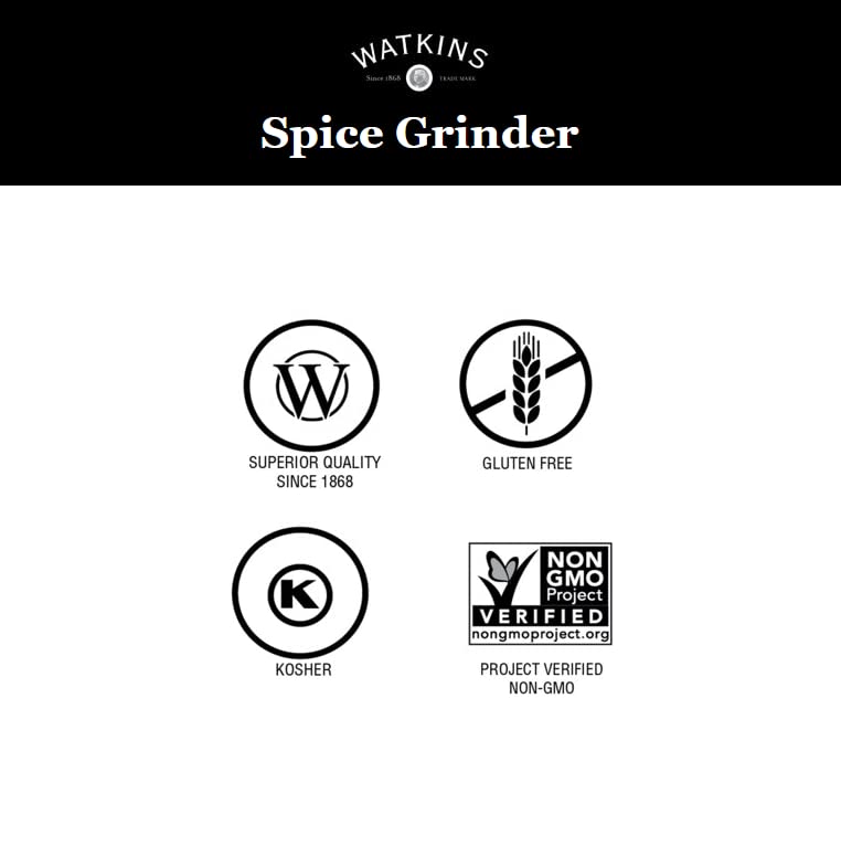 Watkins Mediterranean Sea Salt Grinder Refillable - 5.3 Oz Coarse Gourmet Salt for Cooking, Seasoning & Finishing - Perfect for Steak, Salad & Pasta Dishes