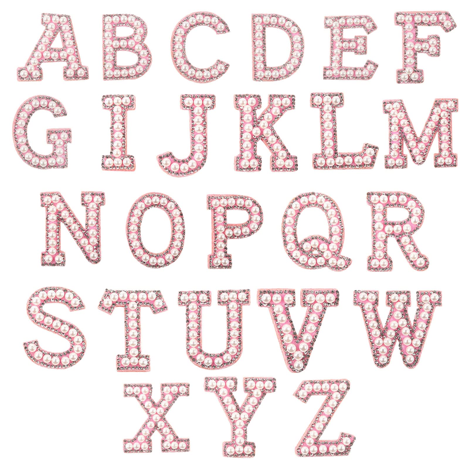 DIY Colorful Pearl Rhinestone Light Box Letter Patch Applique - Shiny Imitation Clothes Embellishment Sticker Set (I, One Size) for Fashion Accessories, Costume Design & Craft Projects