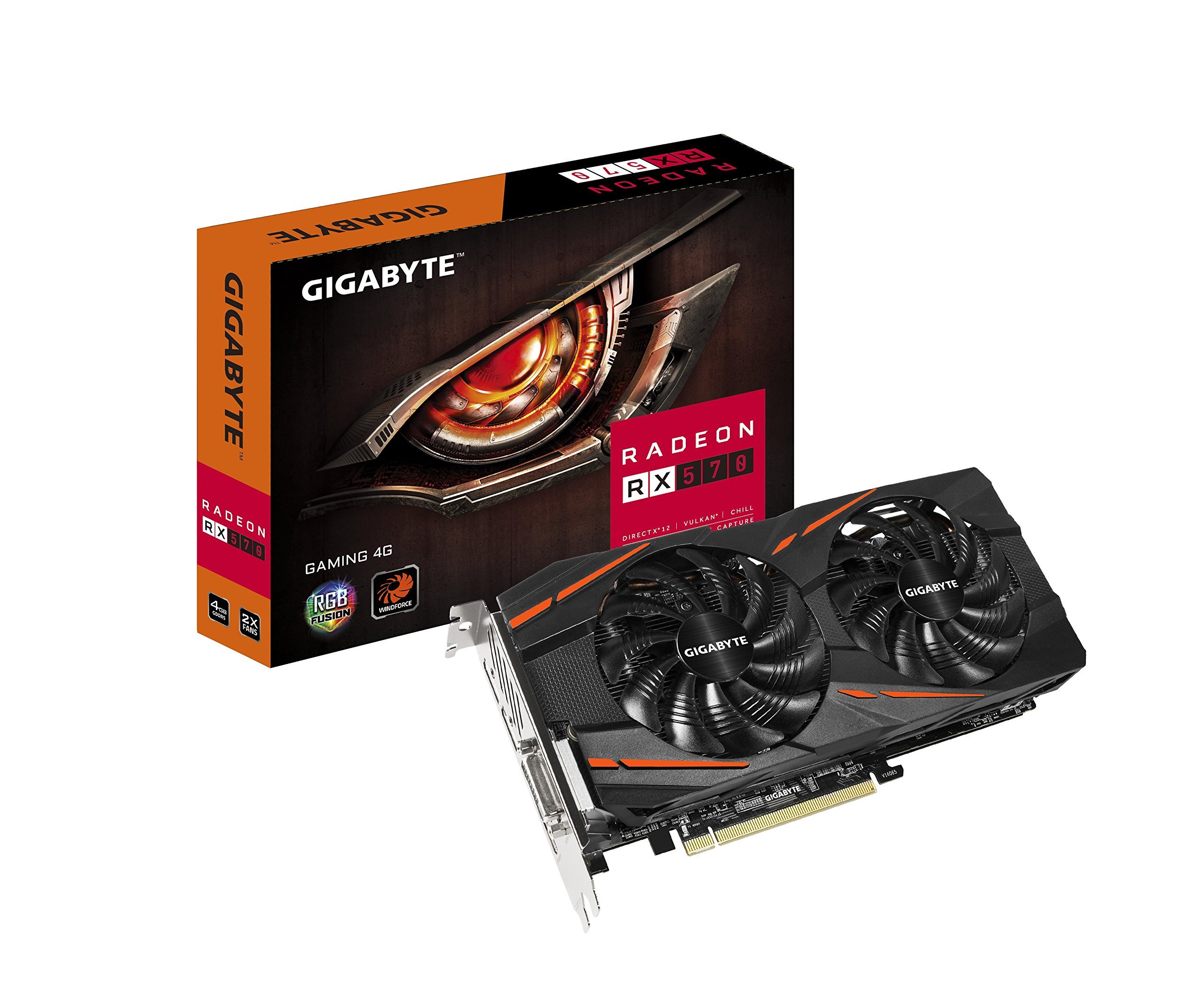 Gigabyte Radeon RX 570 Gaming 4GB GDDR5 PCI Express 3.0 Graphics Card GV-RX570GAMING-4GD (Renewed) - High Performance for 1080p Gaming, Video Editing & Cryptocurrency Mining