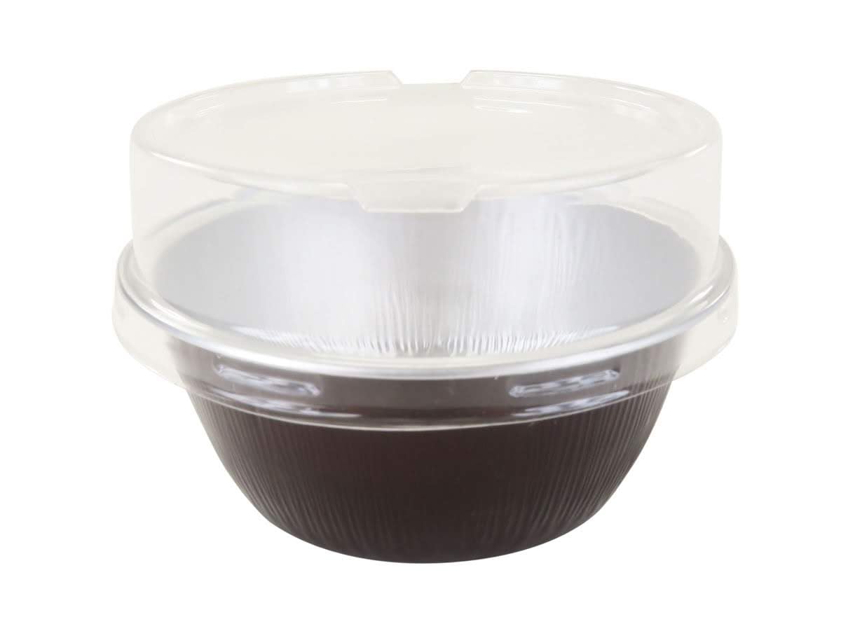 KitchenDance 4oz Disposable Aluminum Baking Cups with Lids - 1000 Pack Brown Stackable Foil Pans for Creme Brulee, Flan, Cupcakes, Desserts - Perfect for Home Baking, Party Catering & Meal Prep