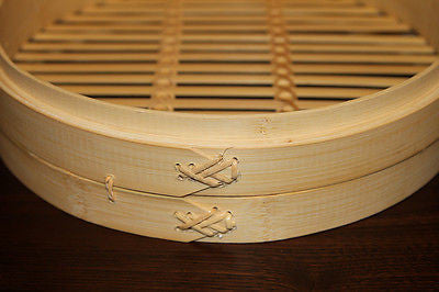 Premium 12 Inch Bamboo Steamer Set - 2 Stackable Steamer Baskets with Lid for Dim Sum, Dumplings & Asian Cooking | Natural & Eco-Friendly Kitchenware
