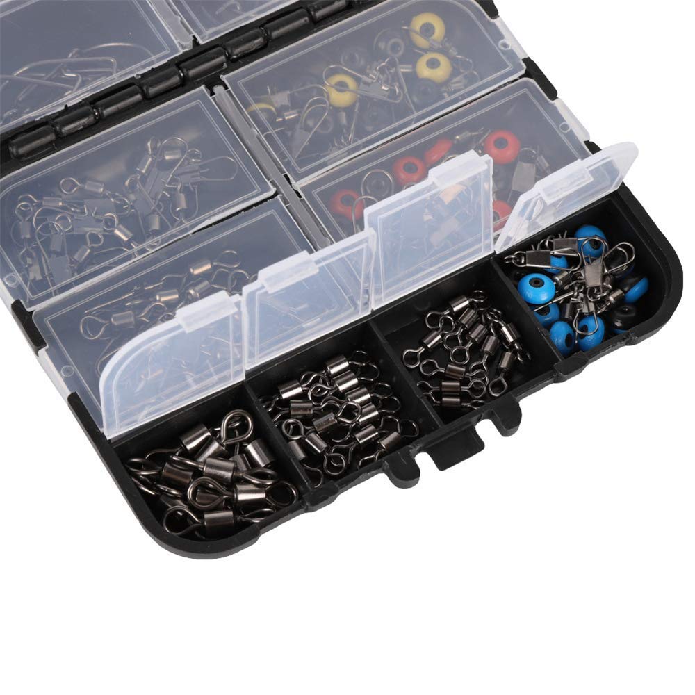 2-Piece Fishing Gadgets Set - Sea Fishing Hooks, Swivels, Plumb Bob & Small Accessories Kit for Saltwater & Freshwater Angling - Perfect for Boat, Pier & Shore Fishing