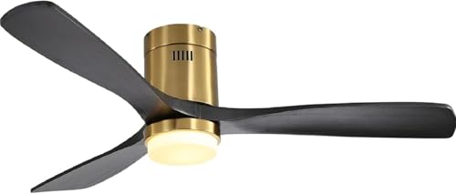 Flush Mount+Black blades+Gold body
