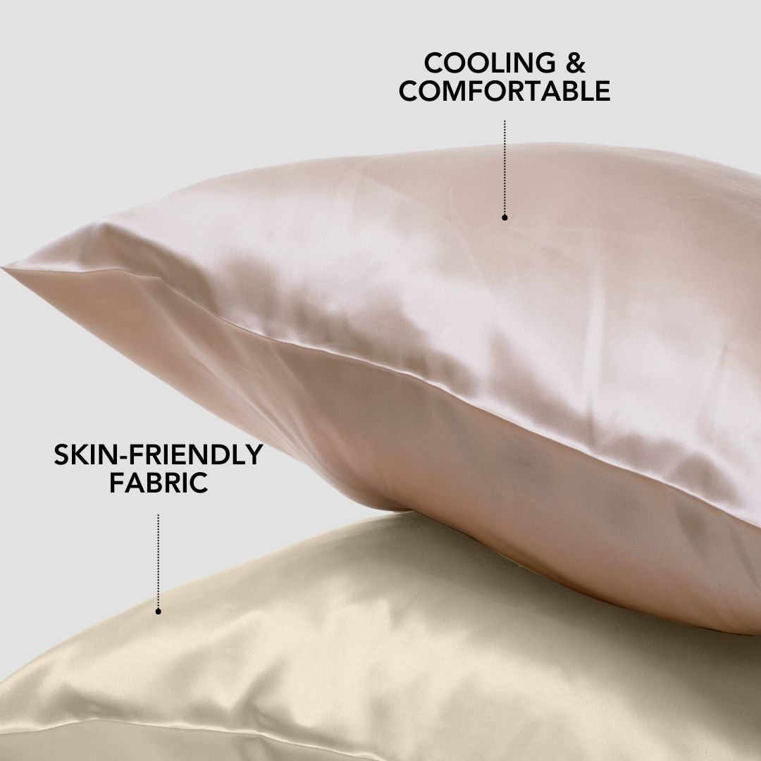 Silk Satin Pillowcase for Hair Protection - Anti-Frizz & Smooth Hair Care - Perfect for Sleeping, Travel & Home Use