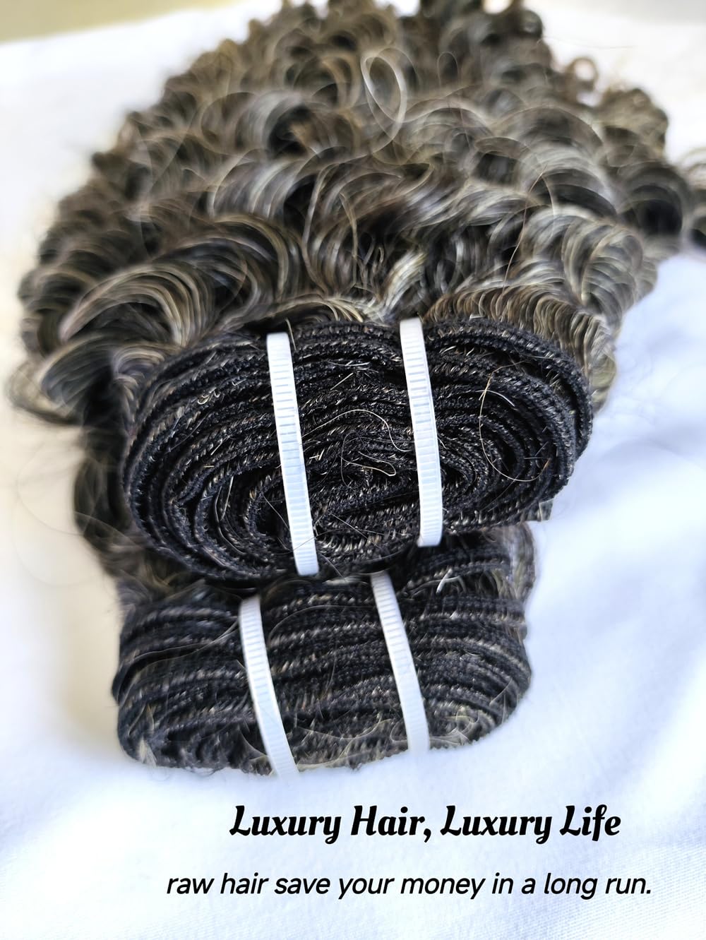 Salt and Pepper Gray Jerry Curly 100% Virgin Human Hair Bundles - 14 Inches 2 Bundles (50% Gray Mixed Black) | Raw Hair Weave Extensions for Styling & Coloring | Perfect for Natural Hairstyles, Protective Styling & Everyday Wear
