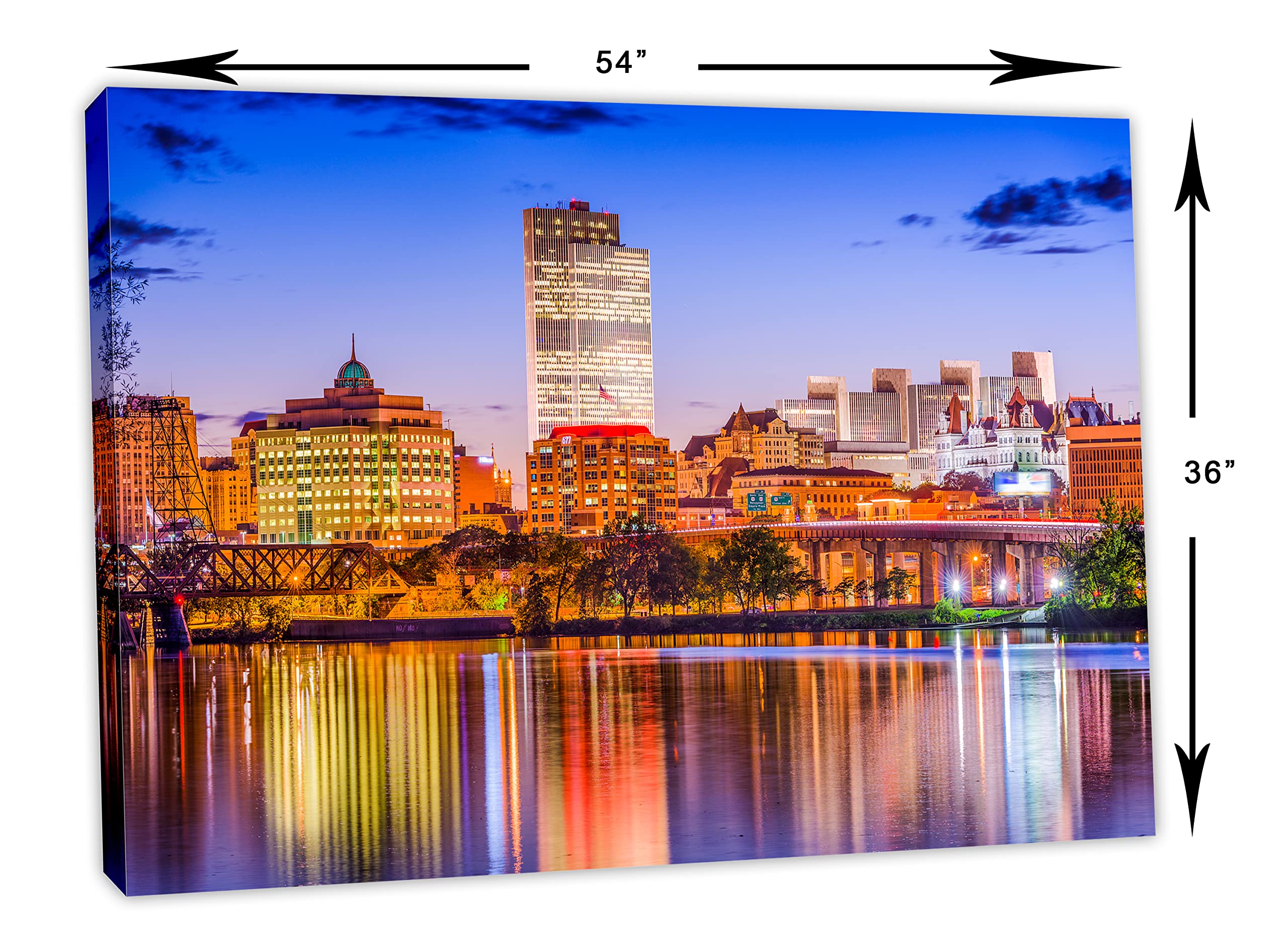 54x36 Albany New York USA Canvas Print Wall Art - Home Decor, Office Decor, Living Room & Bedroom Wall Decoration
