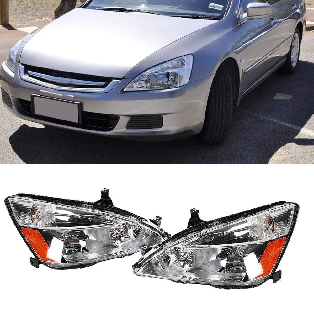 Honda Accord 2003-2007 Car Headlight Assembly Kit - 33151SDAA01 Replacement Headlamp Set - Perfect for Night Driving & Foggy Conditions