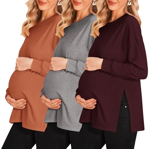 3pcs- Burgundy Red + Caramel + Dark Grey