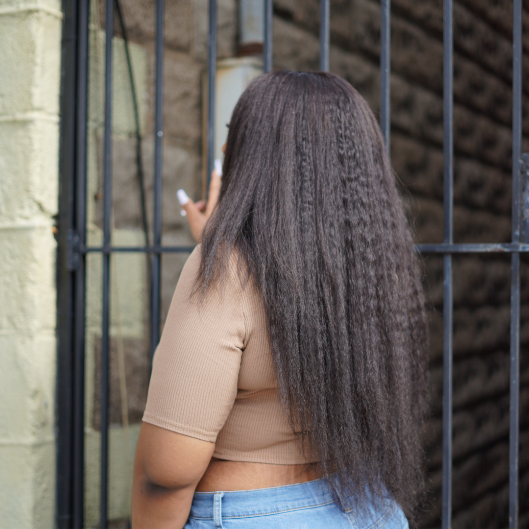 Indian Kinky Straight Hair Bundles 100% Human Virgin Hair - Natural Black Color for Weaving, Extensions & Wigs | Perfect for Salon Styling & Everyday Wear