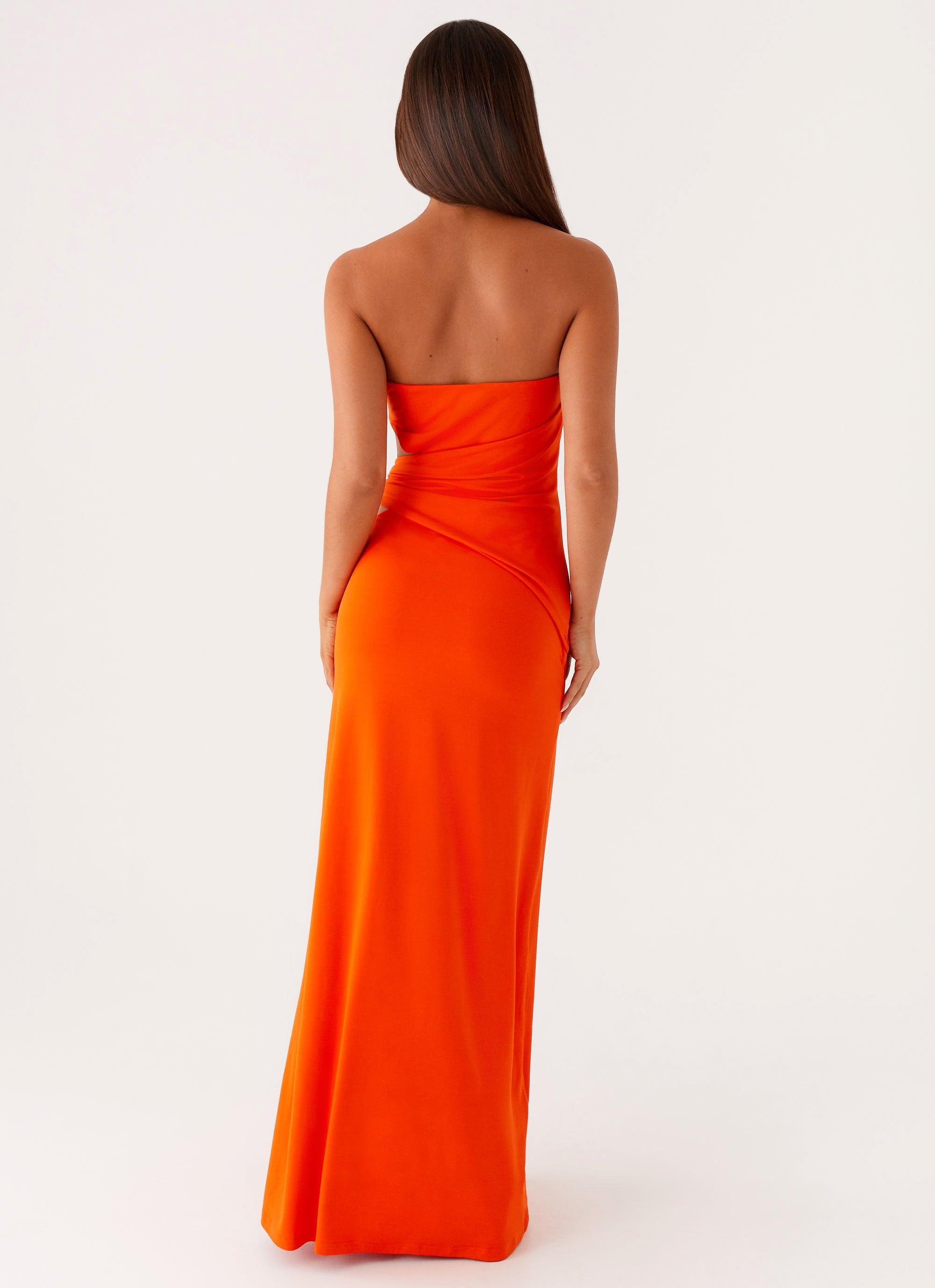 Anetta Maxi Dress for Women - Flowy Orange Summer Dress with Pockets | Beach, Vacation & Casual Wear