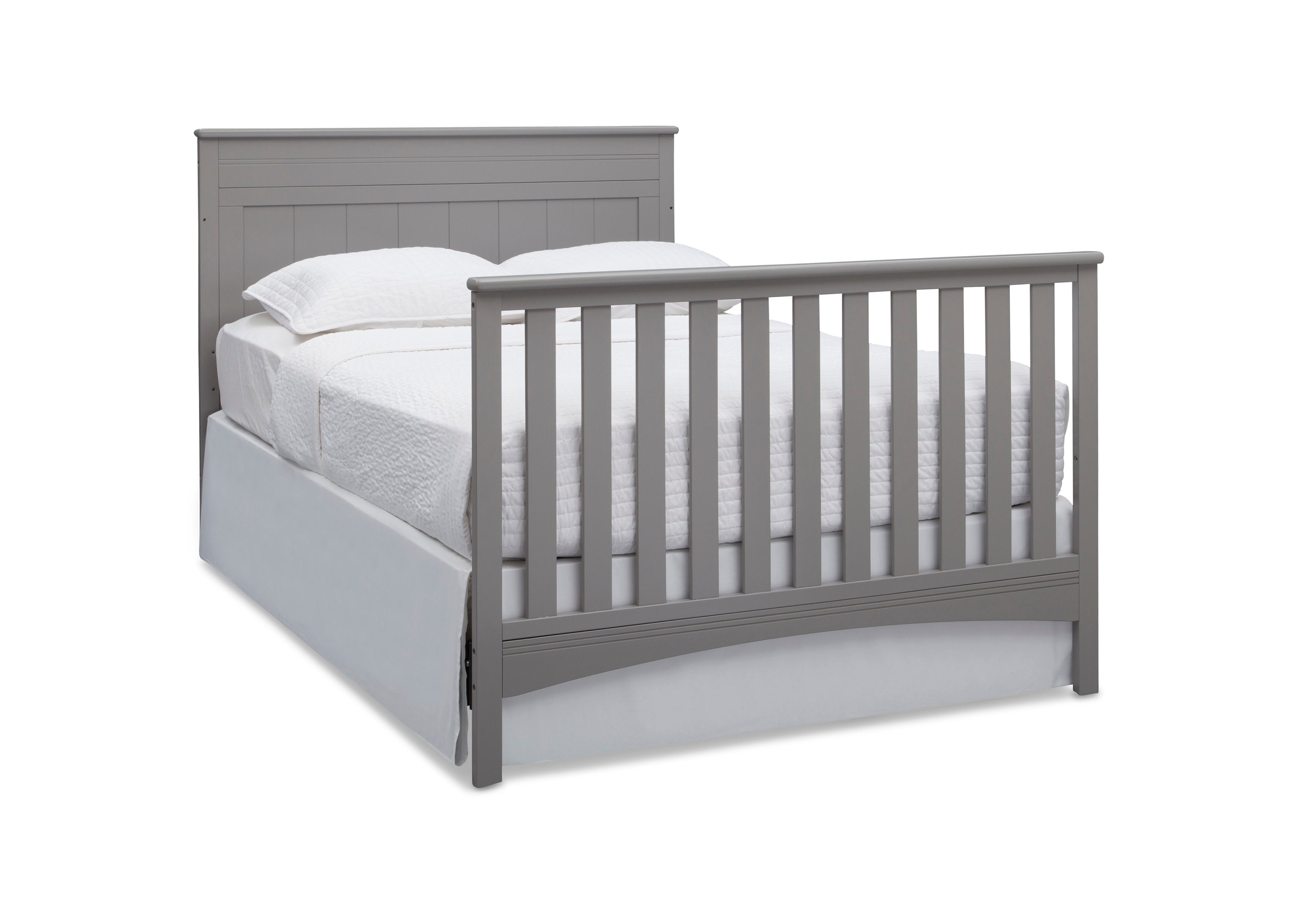 4-in-1 Convertible Baby Crib - White Wooden Nursery Bed with Toddler Rail - Grows with Your Child from Infant to Full-Size Bed - Perfect for Modern Nursery & Kids Bedroom Decor