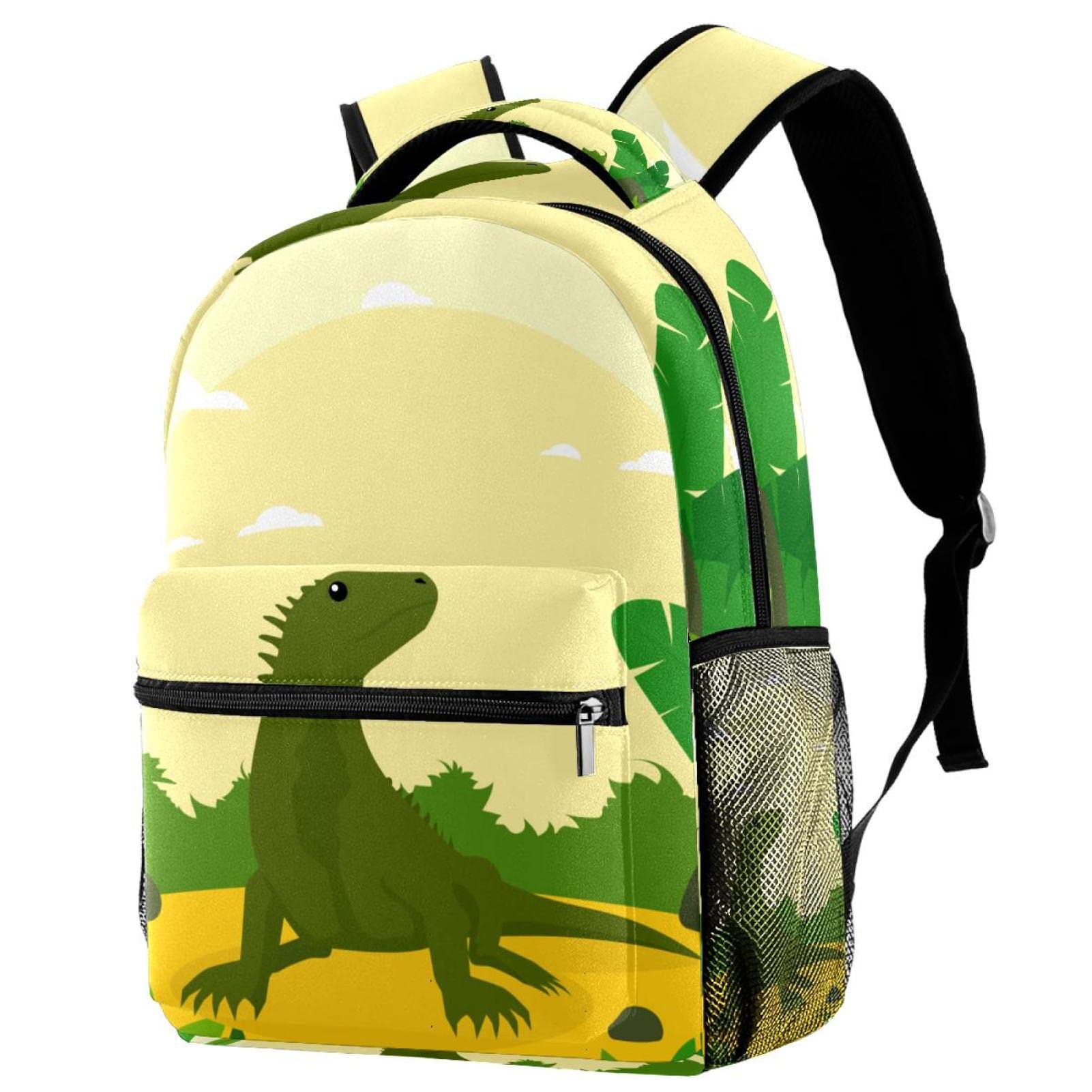 **Stylish Iguana Print Backpack for Students - Durable School & College Shoulder Bag, Lightweight Travel Tote Backpack for Daily Commute & Outdoor Adventures**