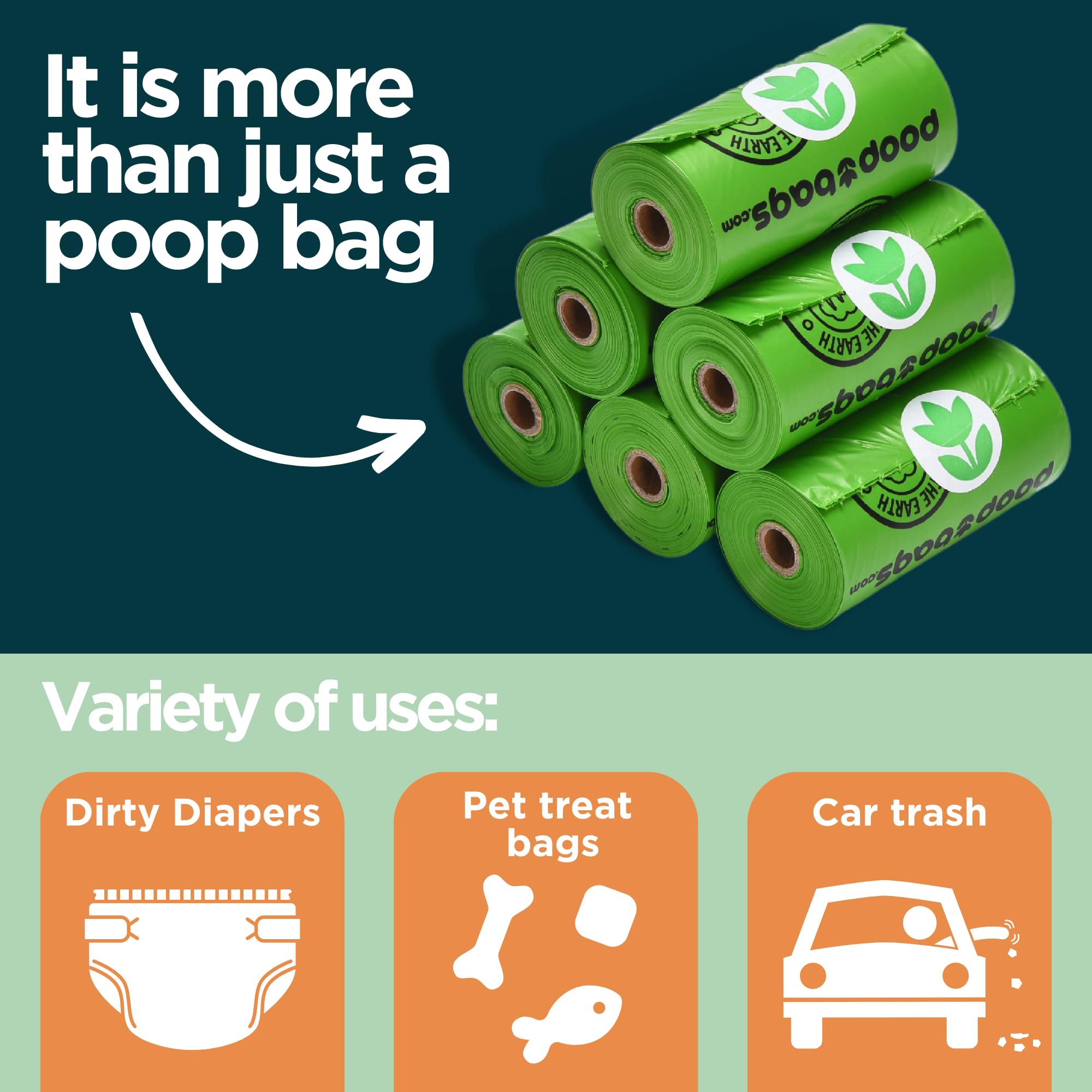 The Original Poop Bags® - USDA Certified Biodegradable Dog Waste Bags (960 Count) | Orange Scented, 38% Plant-Based, Extra Thick & Leak-Proof | Perfect for Daily Dog Walks, Park Visits & Backyard Cleanup