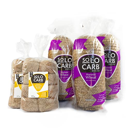 Low Carb Harvest Wheat Bread (3 Loaves) & 16 Classic Dinner Rolls Pack - Keto Friendly, High Protein, Sugar Free - Perfect for Sandwiches, Toast & Family Dinners