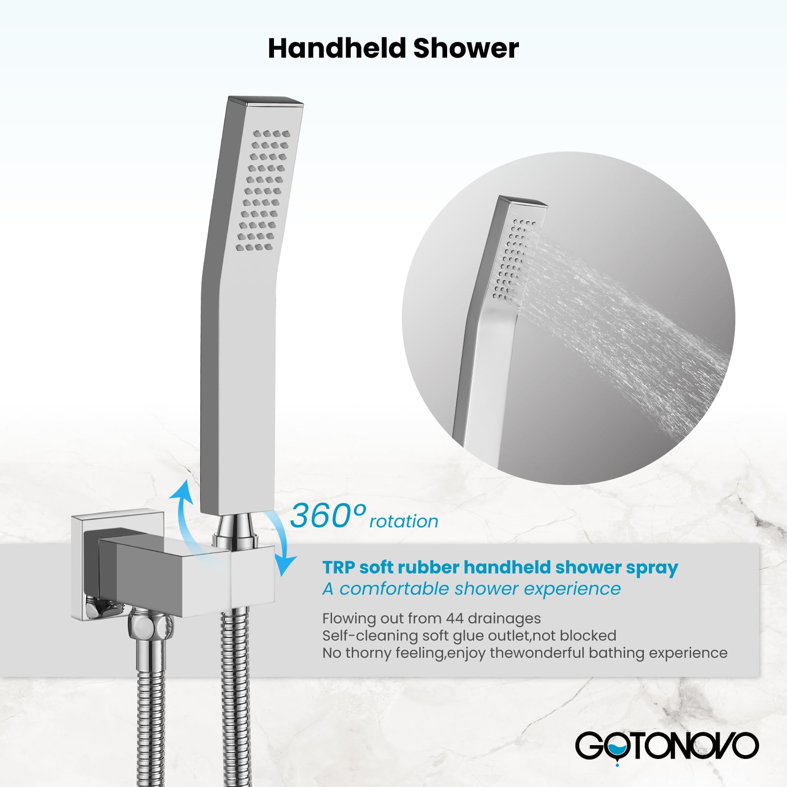 Gotonovo Rainfall Shower System - 12 Inch Polished Chrome Wall Mounted Shower Head with Pressure Balancing Mixer Valve - Complete Bathroom Shower Combo for Luxurious Spa Experience at Home