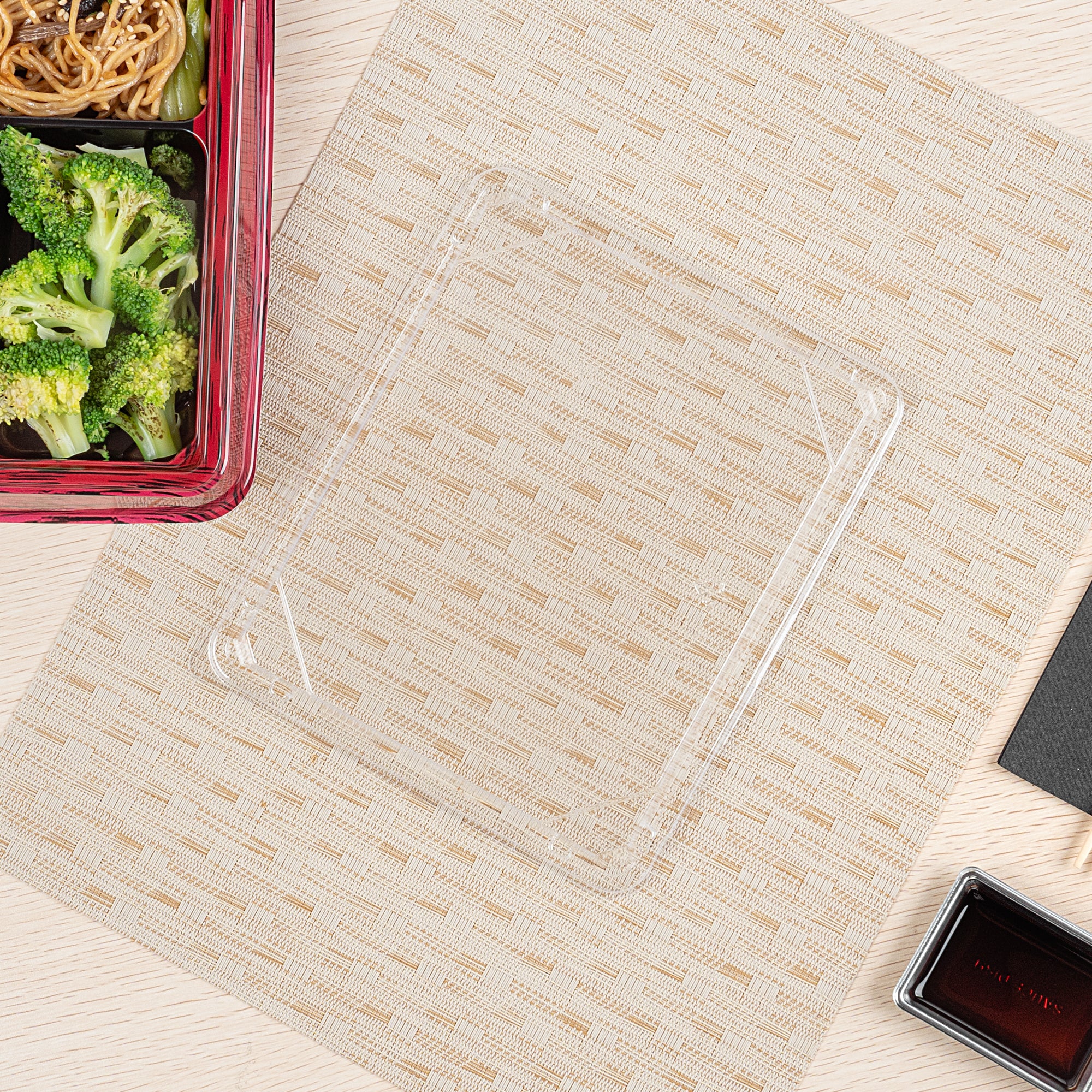 Bento Tek Rectangle Clear Plastic Lids - 100 Pack for 16 oz Bento Boxes | Airtight Food Storage | Perfect for Meal Prep, School Lunches & Office Snacks