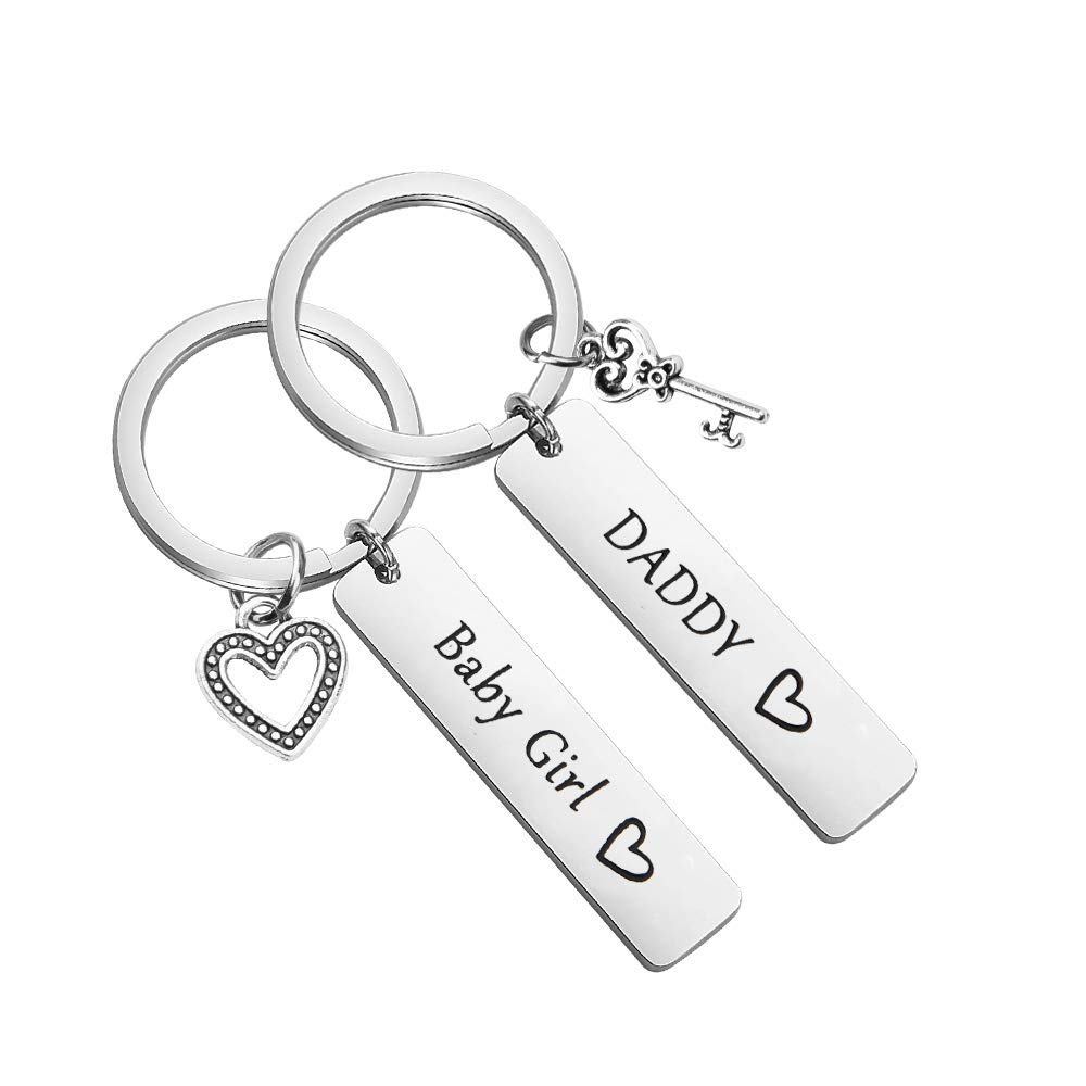 MAOFAED Father Daughter Gift Keychain - Personalized Daddy and Baby Girl Keychain Set - BDSM Keychain for DDLG Gifts - Daddydom and Babygirl Present - Perfect for Father's Day, Birthday & Special Occasions