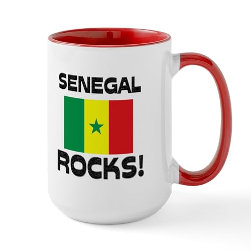 White/Red Inside - Senegal Rocks! Large Mug