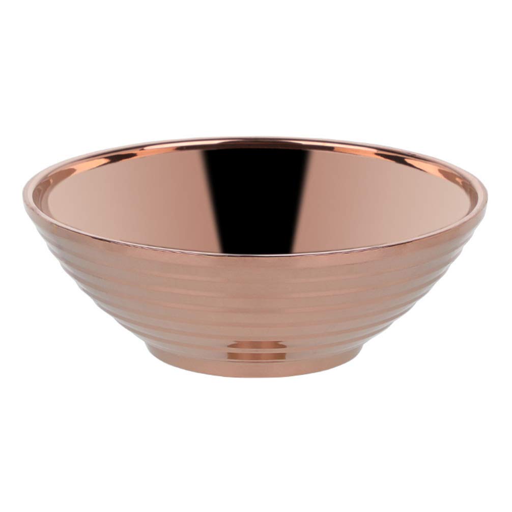 YEstge Large Stainless Steel Bowls - 5-Piece Set for Serving Soup, Noodles, Salad, Mixing, Ice Cream & Cereal | Rose Gold Kitchenware | Perfect for Dining, Entertaining & Food Prep