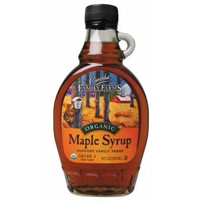 COOMBS FAMILY FARMS Organic Pure Maple Syrup Grade A Dark Color 8oz (236ml) - Perfect for Pancakes, Waffles, French Toast & Baking