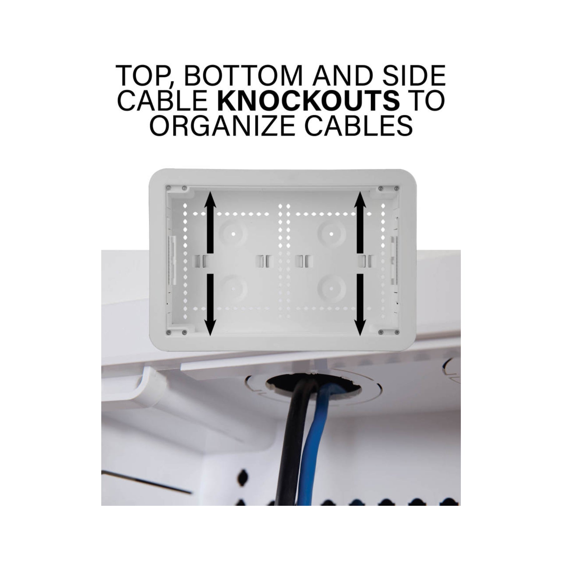 Sanus SA IWB9 W1 In-Wall TV Media Box - Concealed Cable Management for Flat Screen TVs - Perfect for Living Room, Bedroom & Home Theater Setup