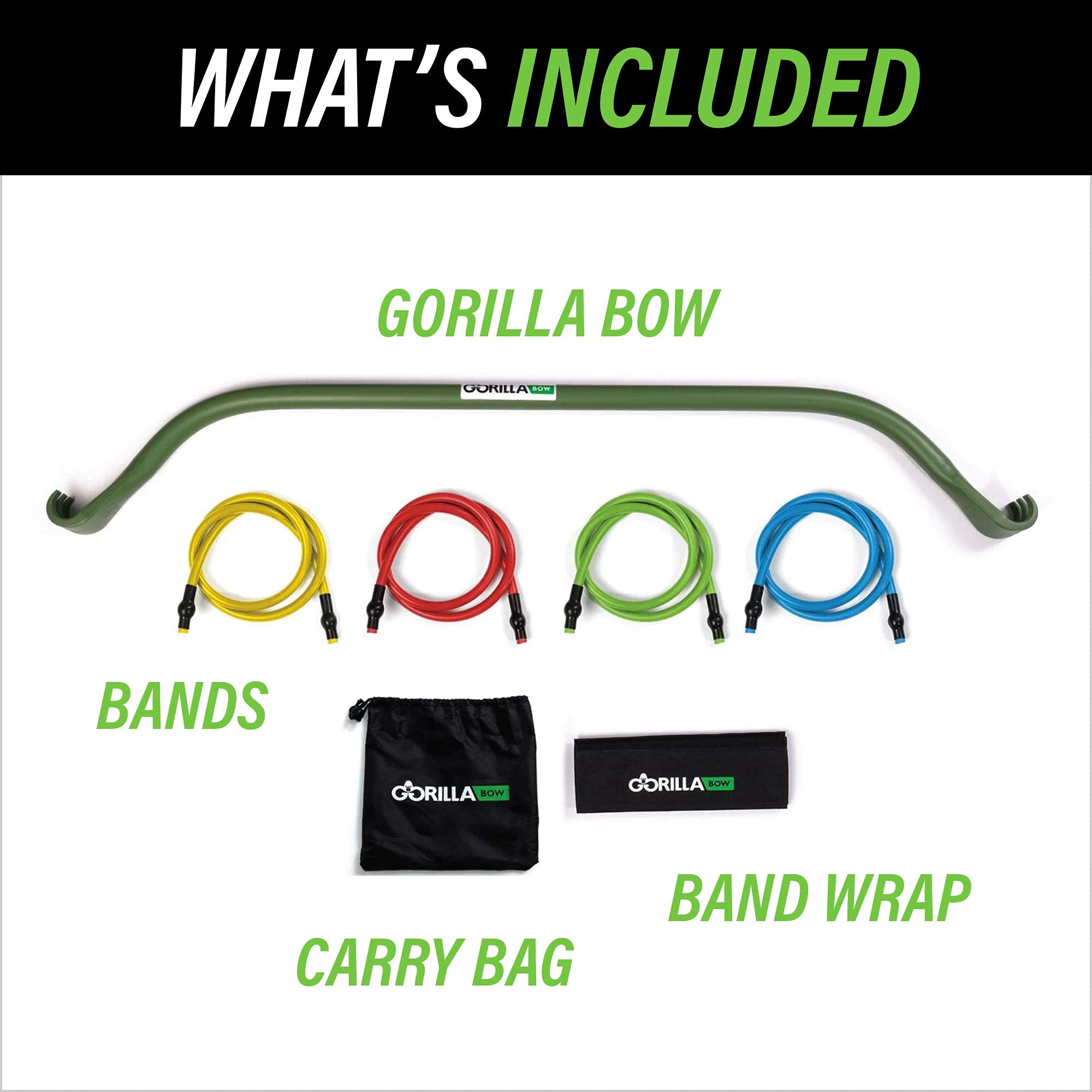 Gorilla Bow Original Portable Home Gym - Resistance Bands & Bar System for Full Body Workouts, Weightlifting & Travel Fitness | Home & Gym Exercise Equipment for Strength Training & Muscle Building