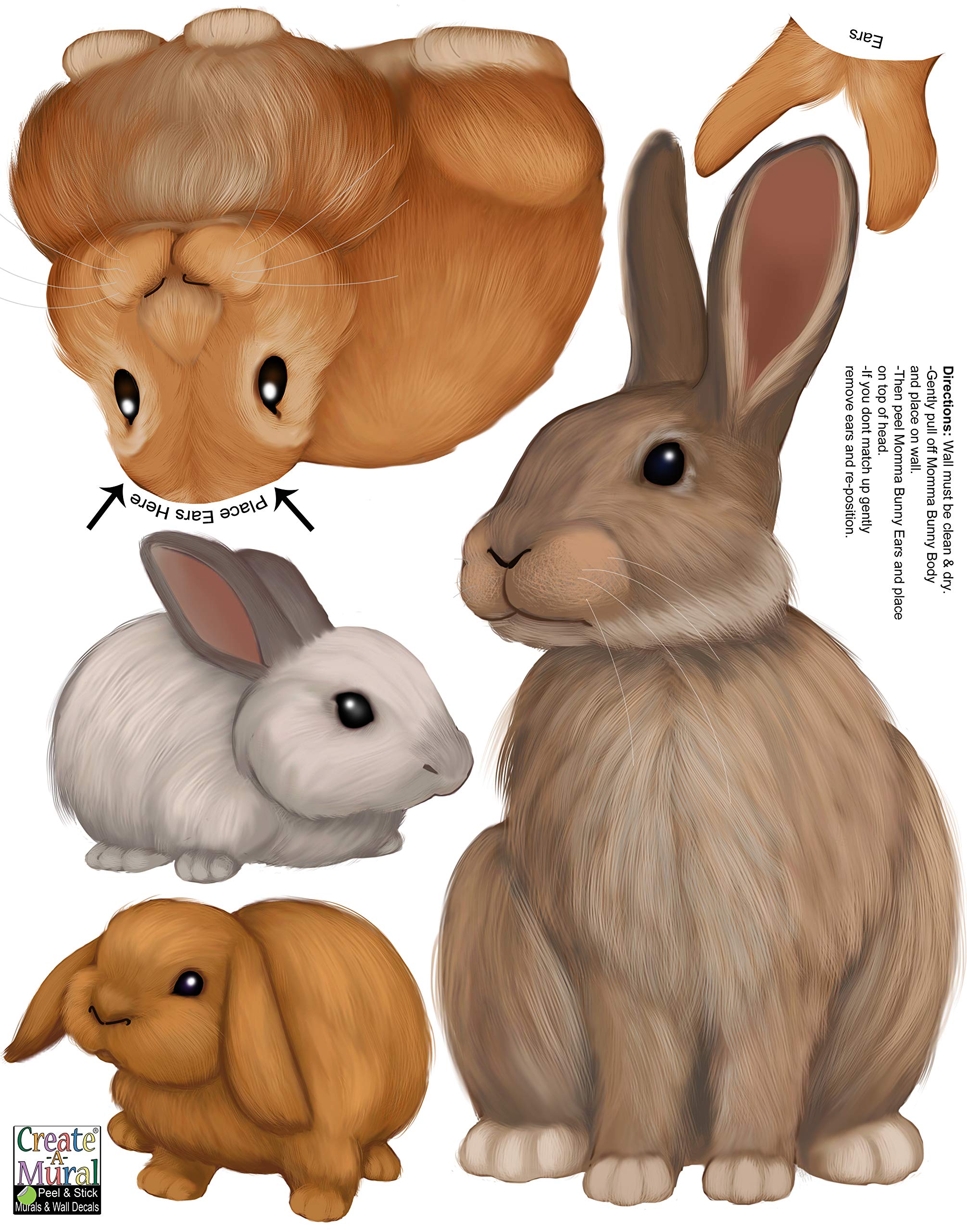 Bunny Rabbit Woodland Forest Animal Wall Decals for Kids - Nursery & Toddler Room Decor, Boys Girls Bedroom Stickers, DIY Home Decoration (Bunny) - Perfect for Baby Rooms, Playrooms & Children's Bedrooms