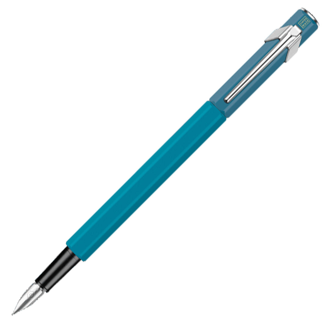 Caran d'Ache 849 Fountain Pen - Paul Smith Limited Edition Cyan & Steel Blue Luxury Ballpoint - Perfect for Office, Signature & Gift Giving